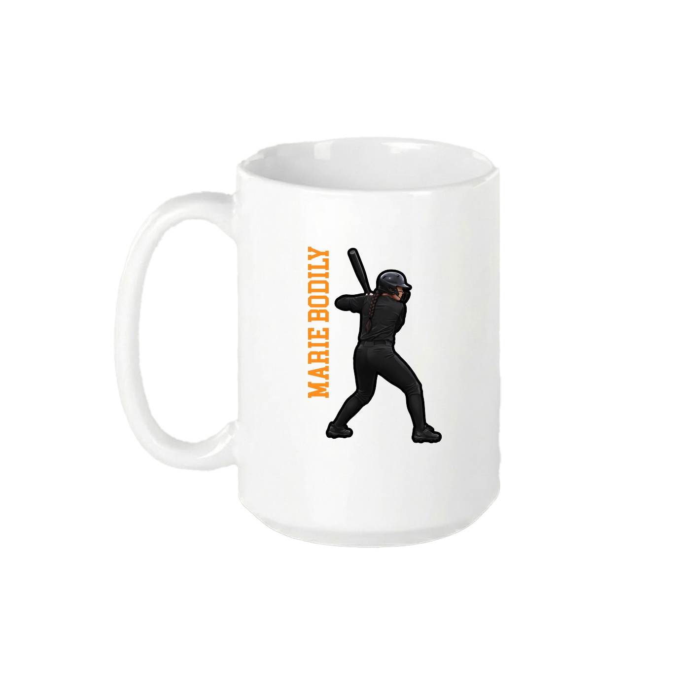 15oz Coffee Mug — Name Vertical in White