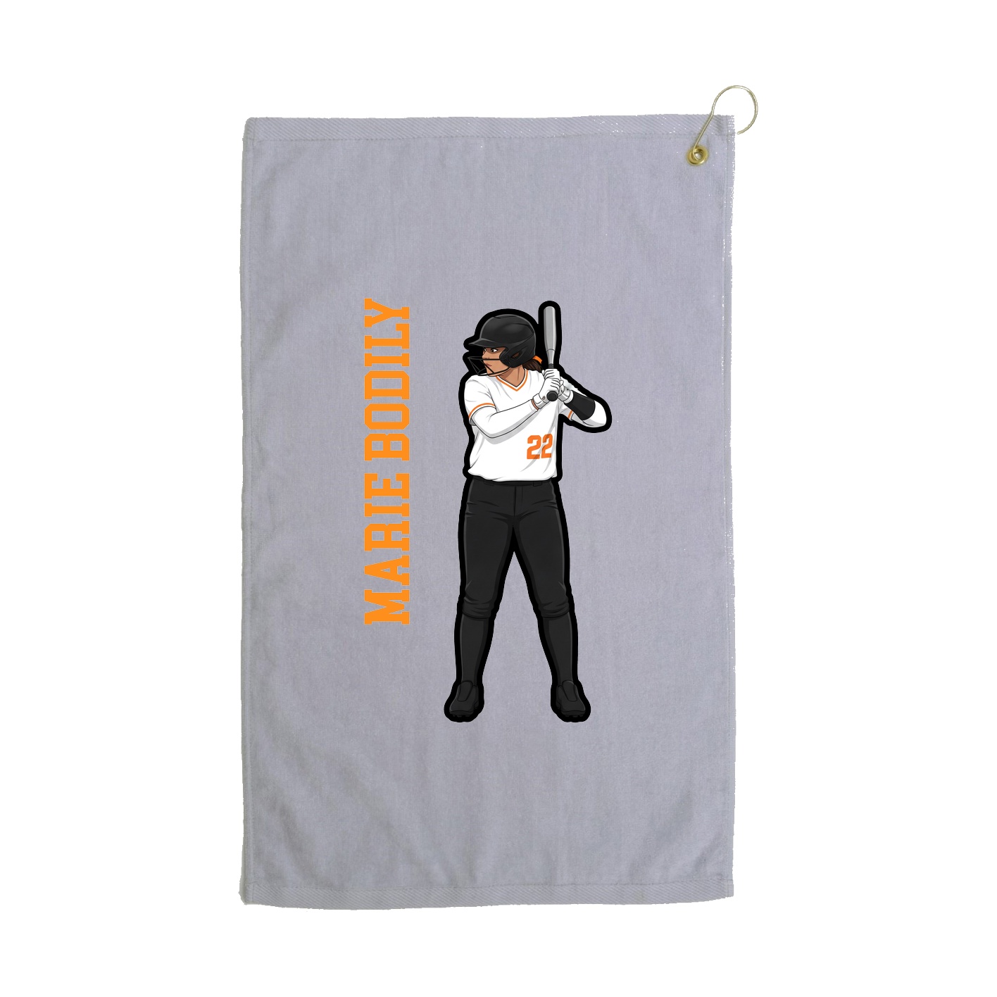 Golf Towel — Name Vertical in Grey