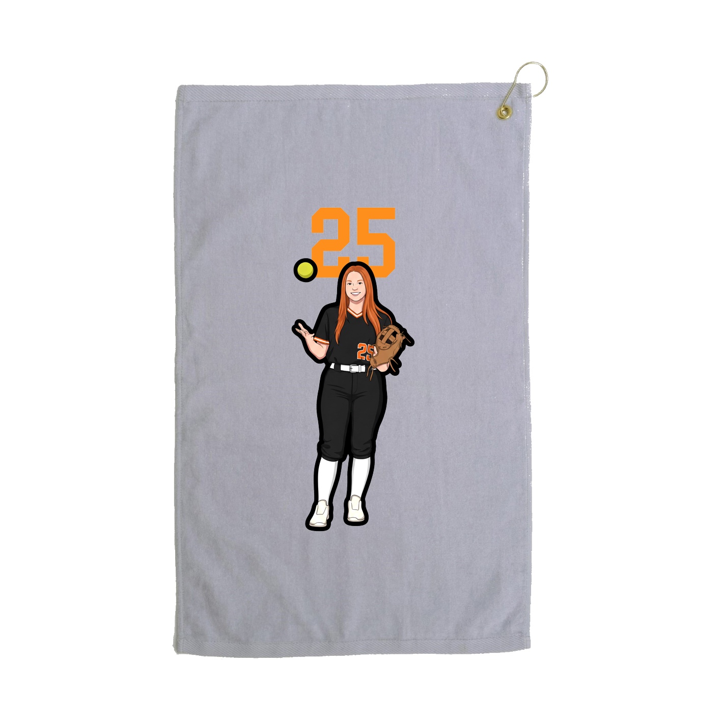 Golf Towel — Number Top in Grey