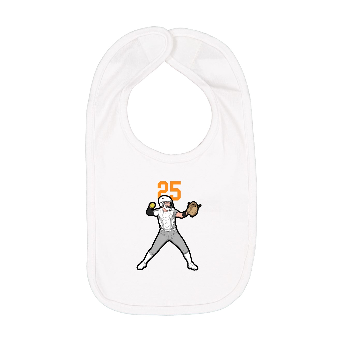 Infant Bib — Number Top in White
