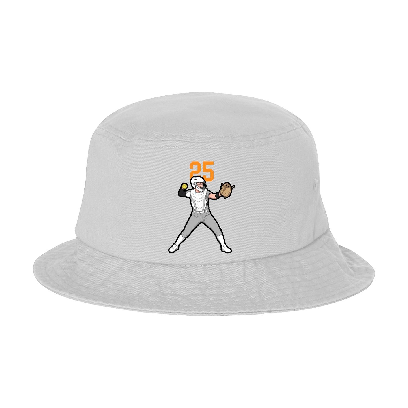 Bucket Cap — Number Top in White