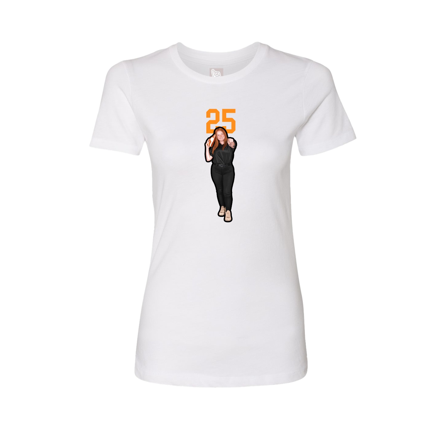 Fitted Women's Tee — Number Top in White