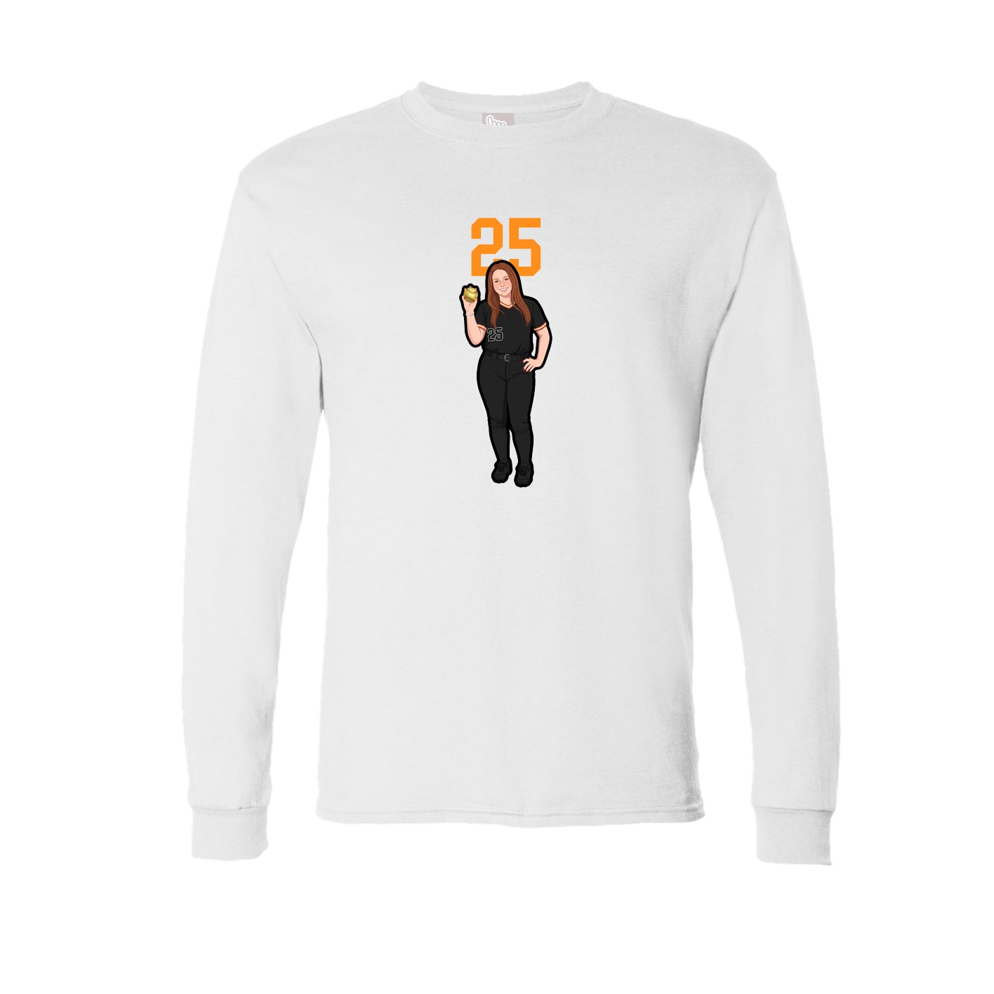 Long Sleeve Tee — Number Top in White