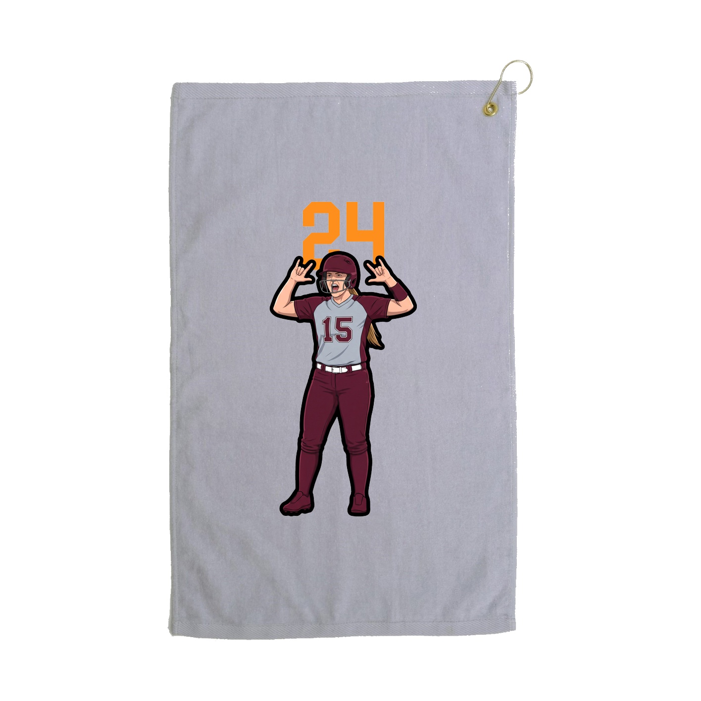 Golf Towel — Number Top in Grey