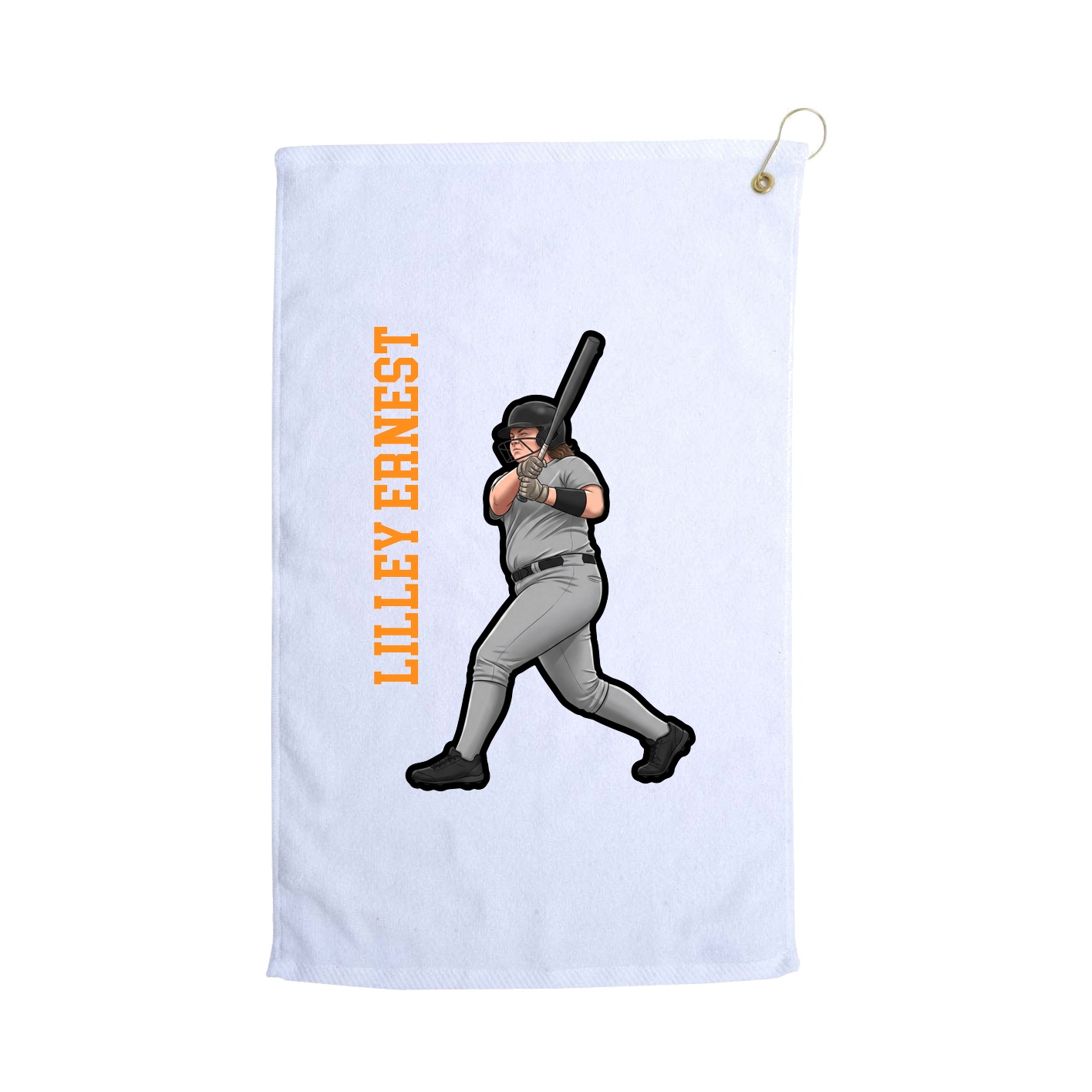 Golf Towel — Name Vertical in White