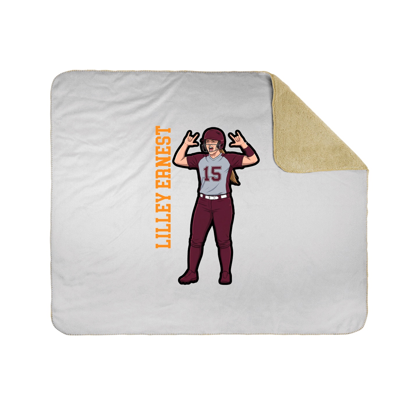 Throw Blanket — Name Vertical in White