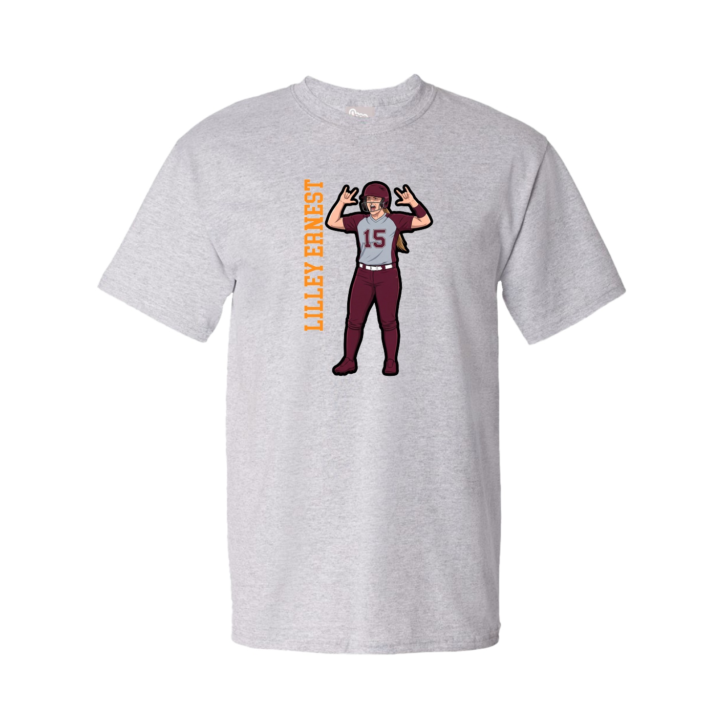 Youth Tee — Name Vertical in Grey