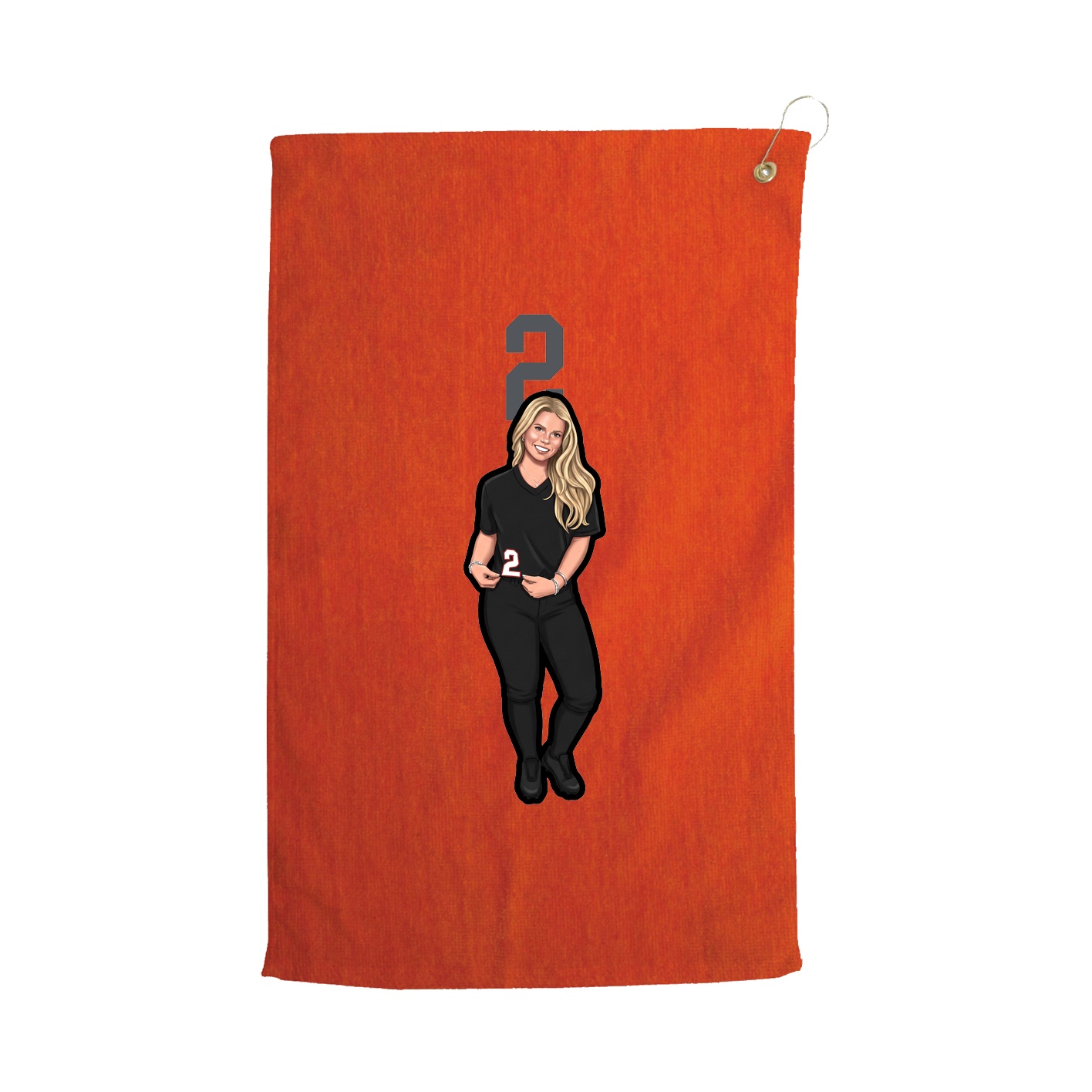 Golf Towel — Number Top in Orange