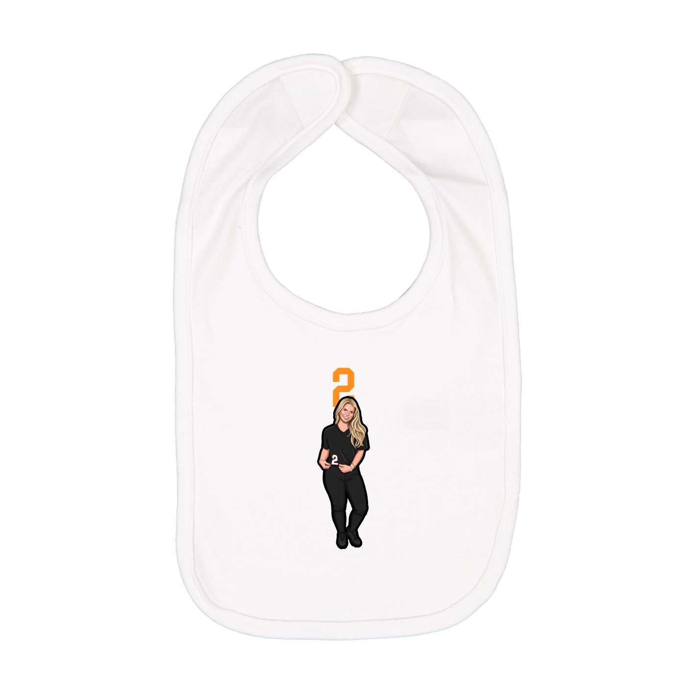 Infant Bib — Number Top in White
