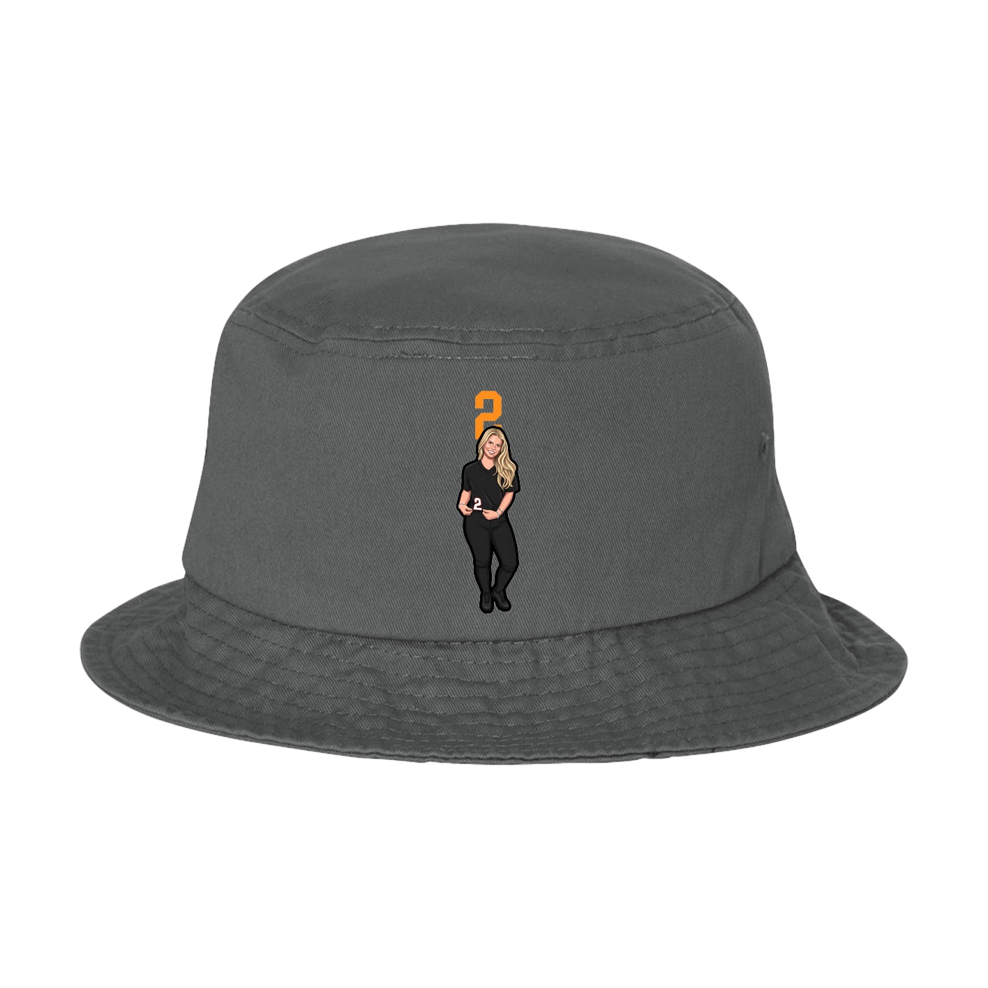 Bucket Cap — Number Top in Grey