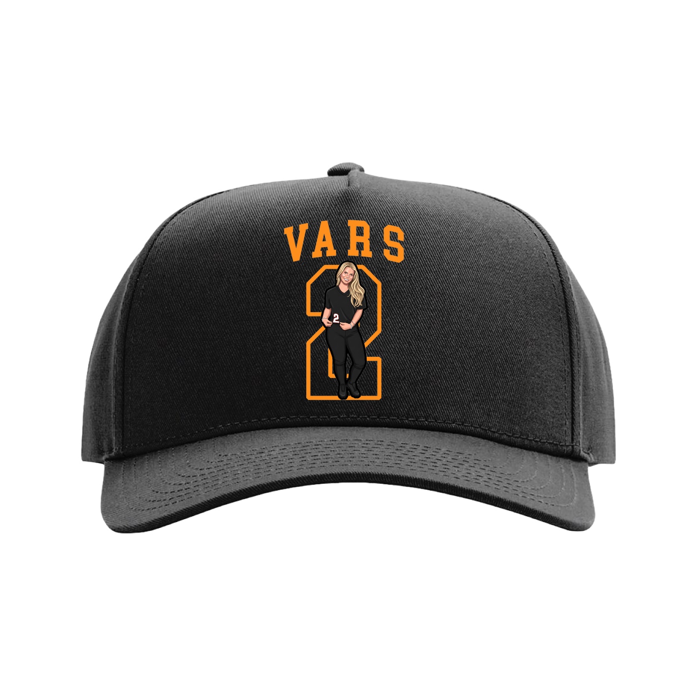 Full Fabric Five-Panel Champ Cap — Shirsey in Black