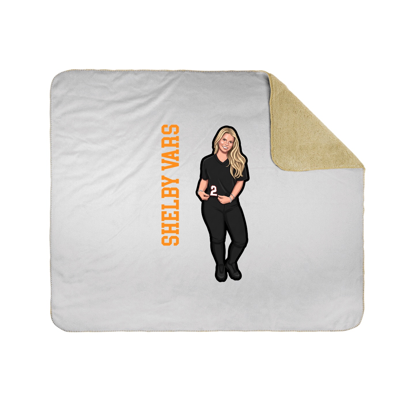 Throw Blanket — Name Vertical in White