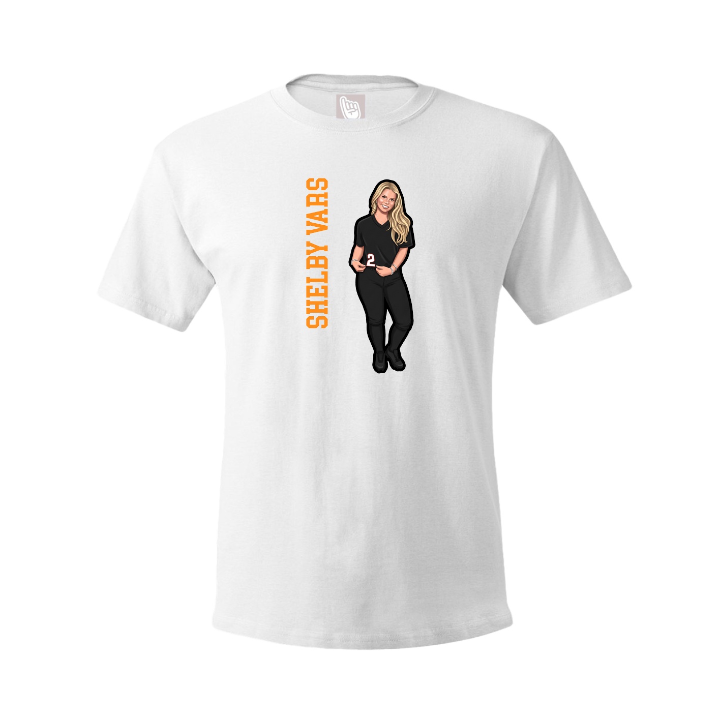 Tee — Name Vertical in White