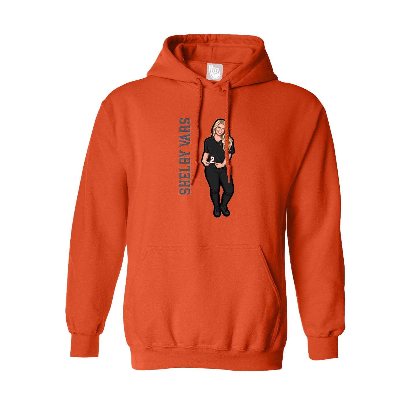 Youth Hoodie — Name Vertical in Orange