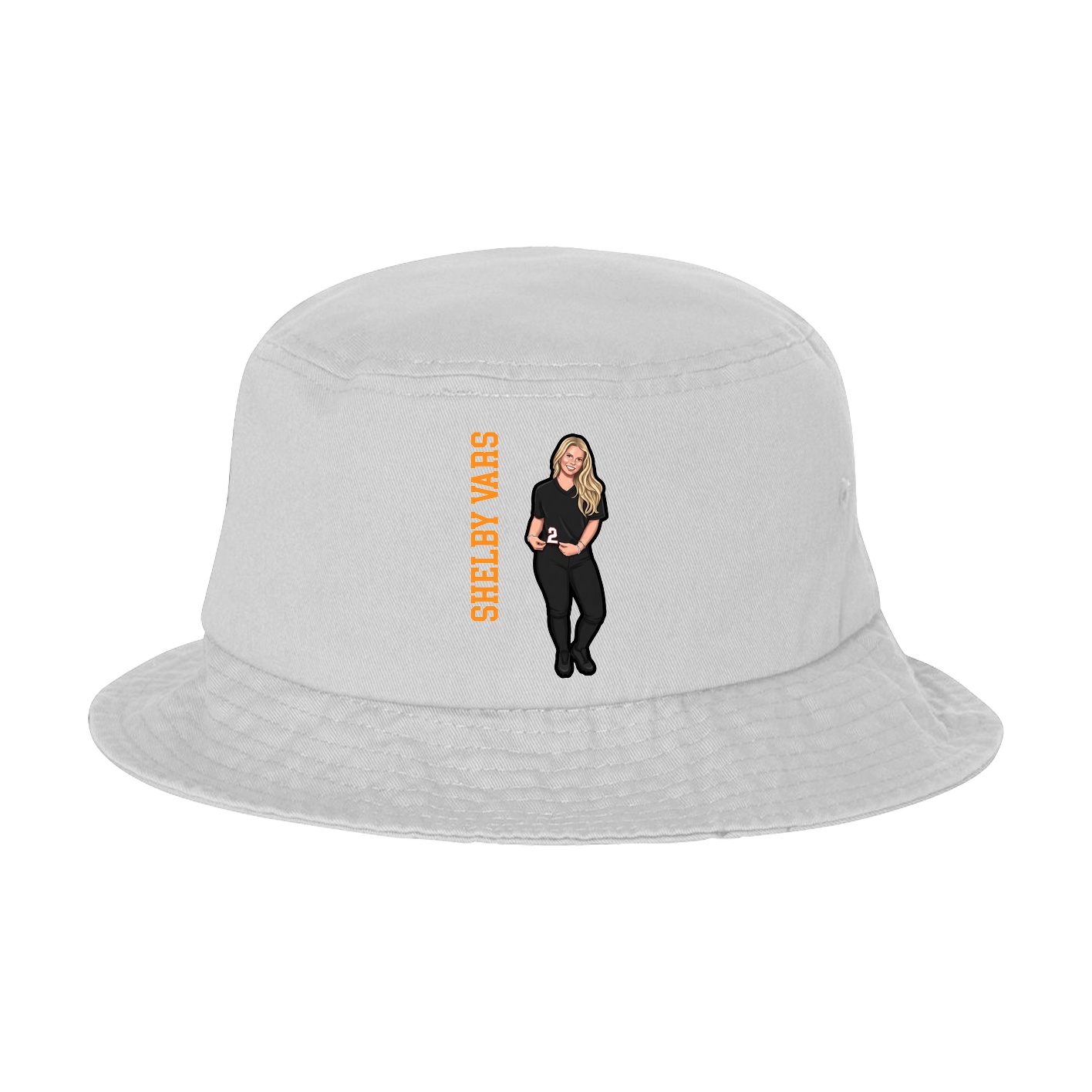 Bucket Cap — Name Vertical in White