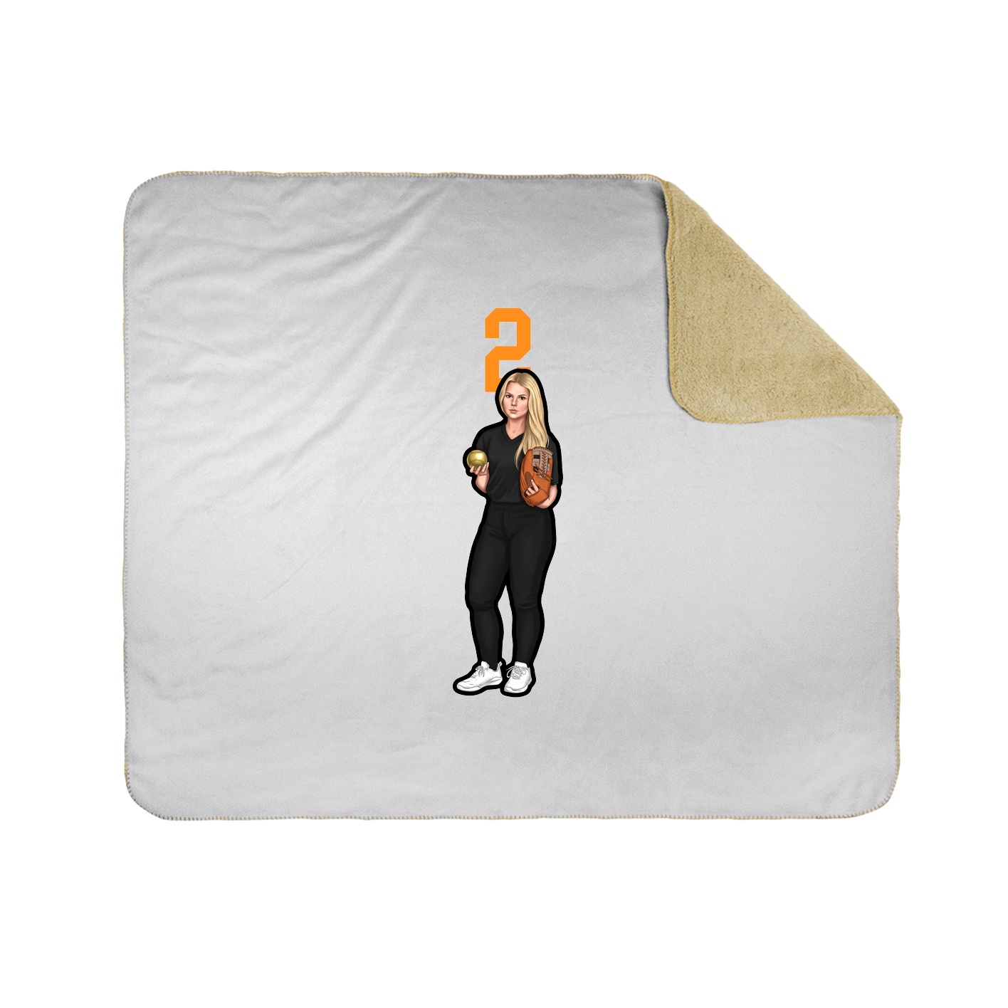 Throw Blanket — Number Top in White