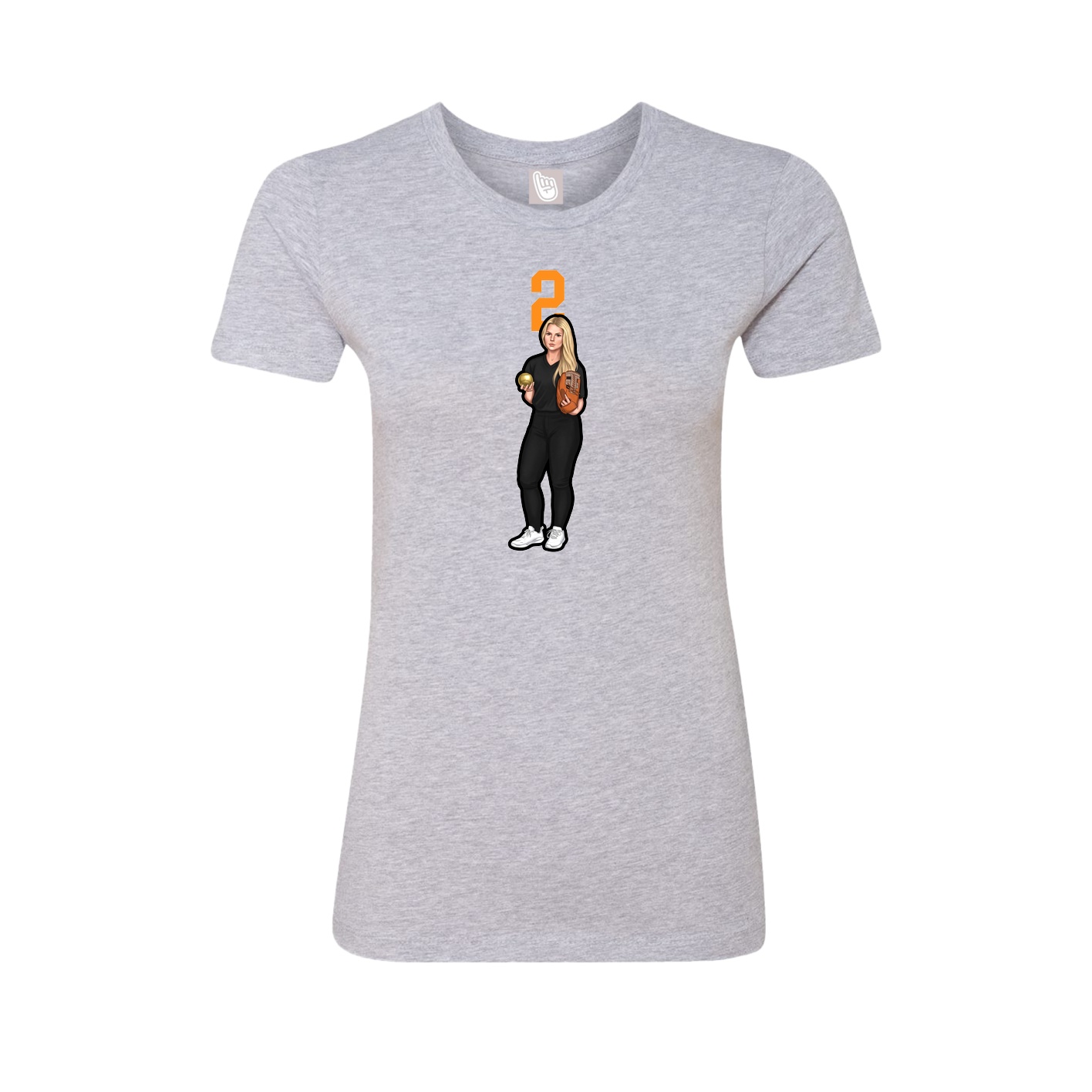 Womens Tee — Number Top in Grey