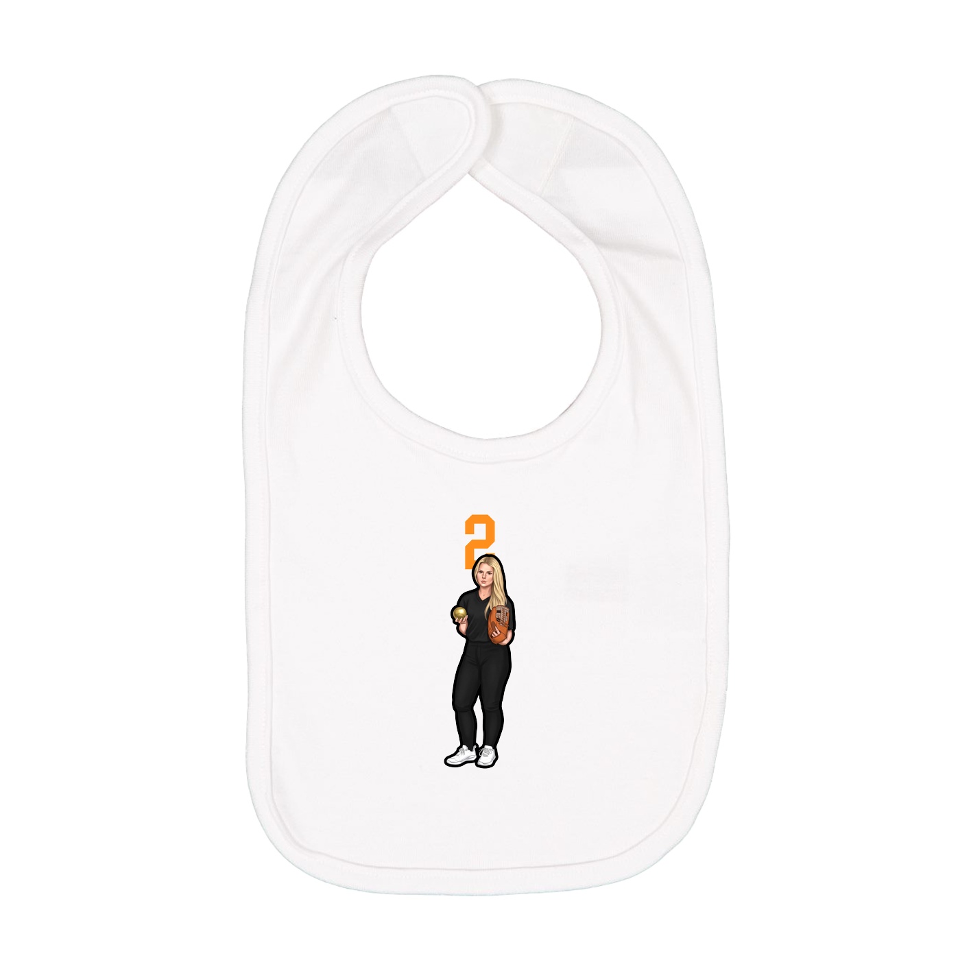 Infant Bib — Number Top in White
