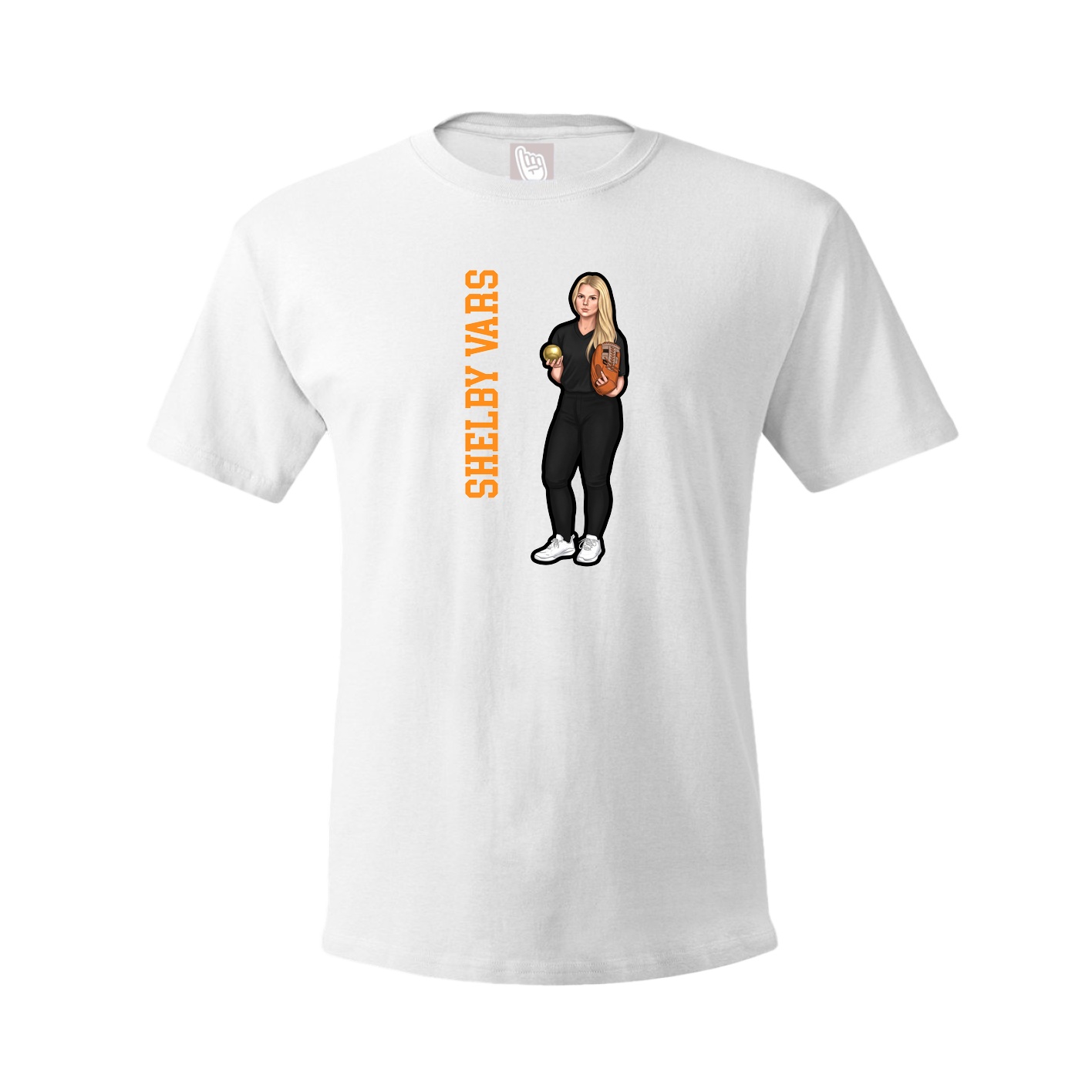 Tee — Name Vertical in White
