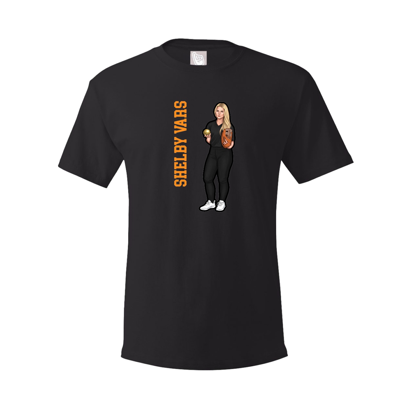 Youth Tee — Name Vertical in Black