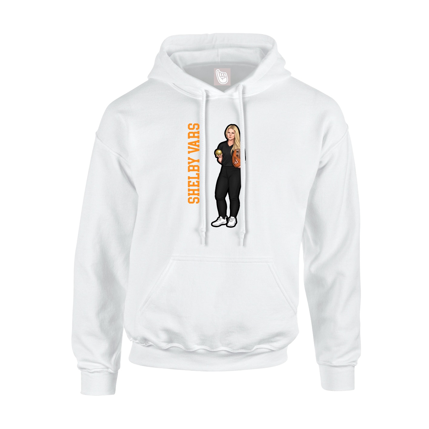 Hoodie — Name Vertical in White