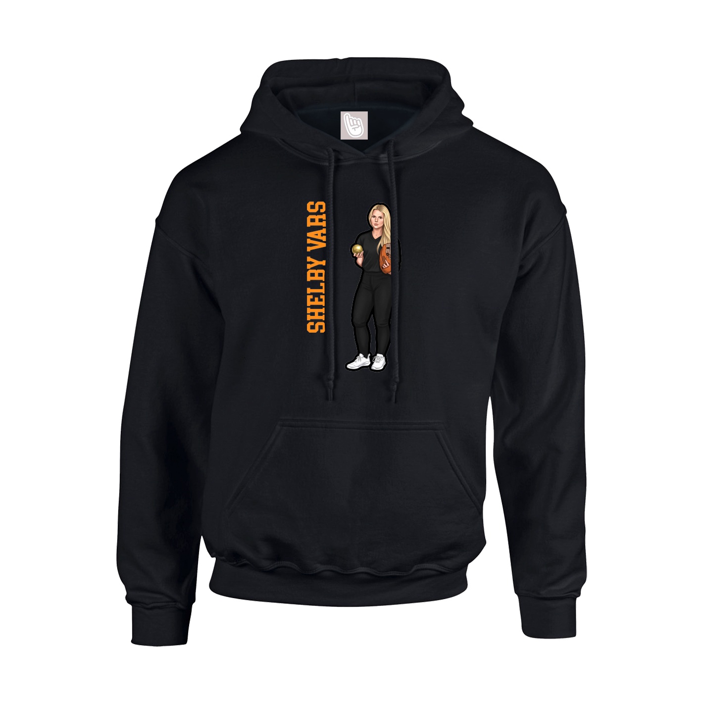 Youth Hoodie — Name Vertical in Black