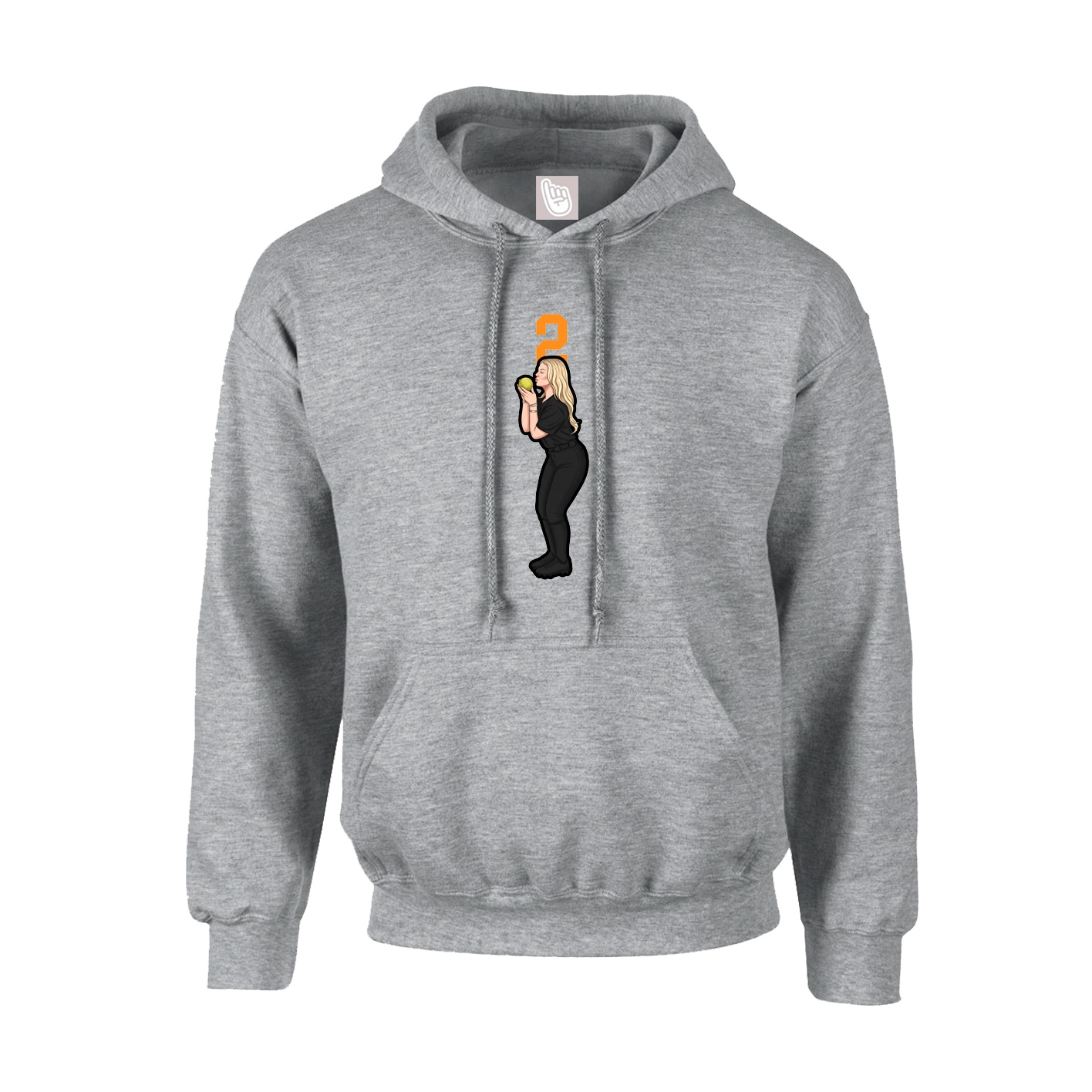 Hoodie — Number Top in Grey