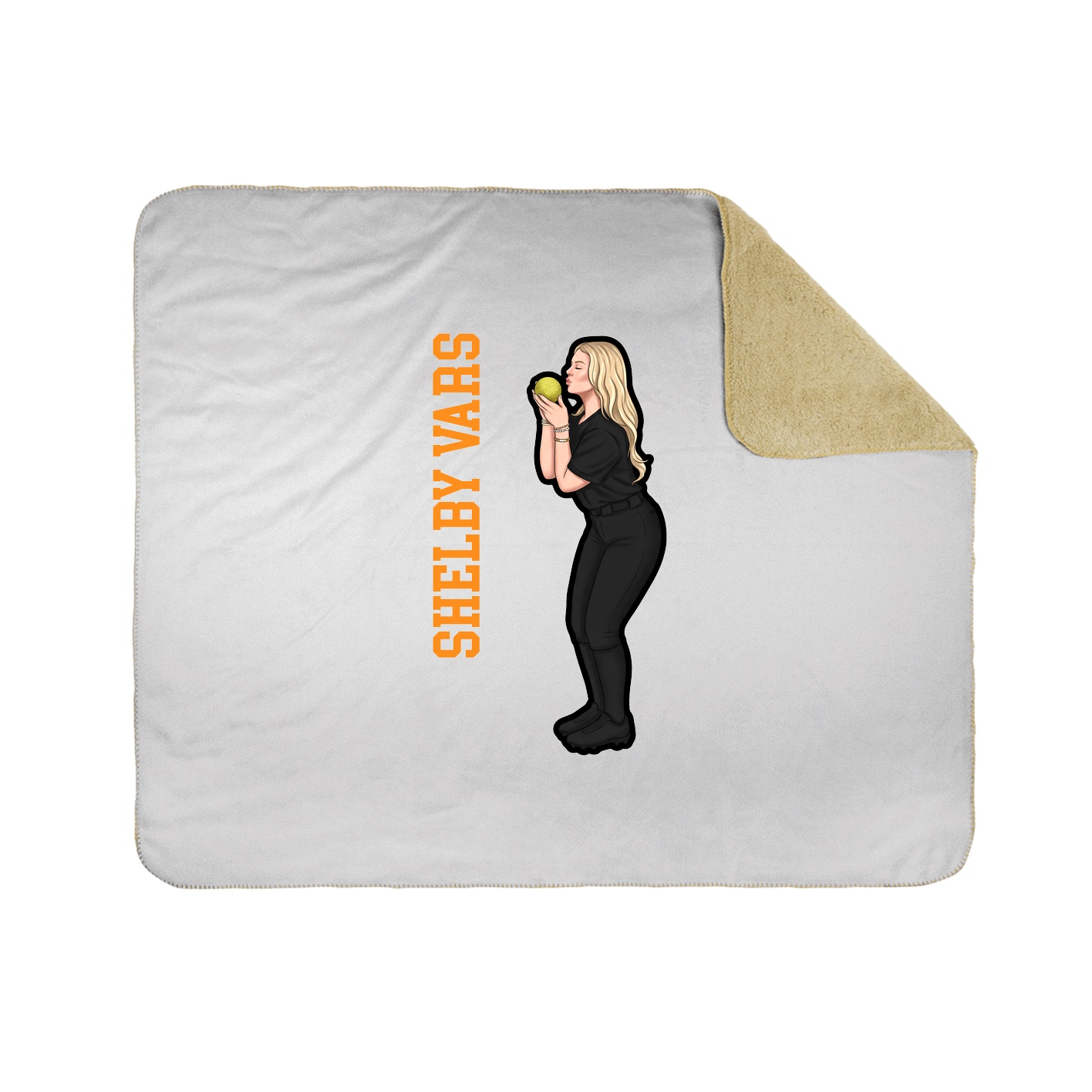 Throw Blanket — Name Vertical in White