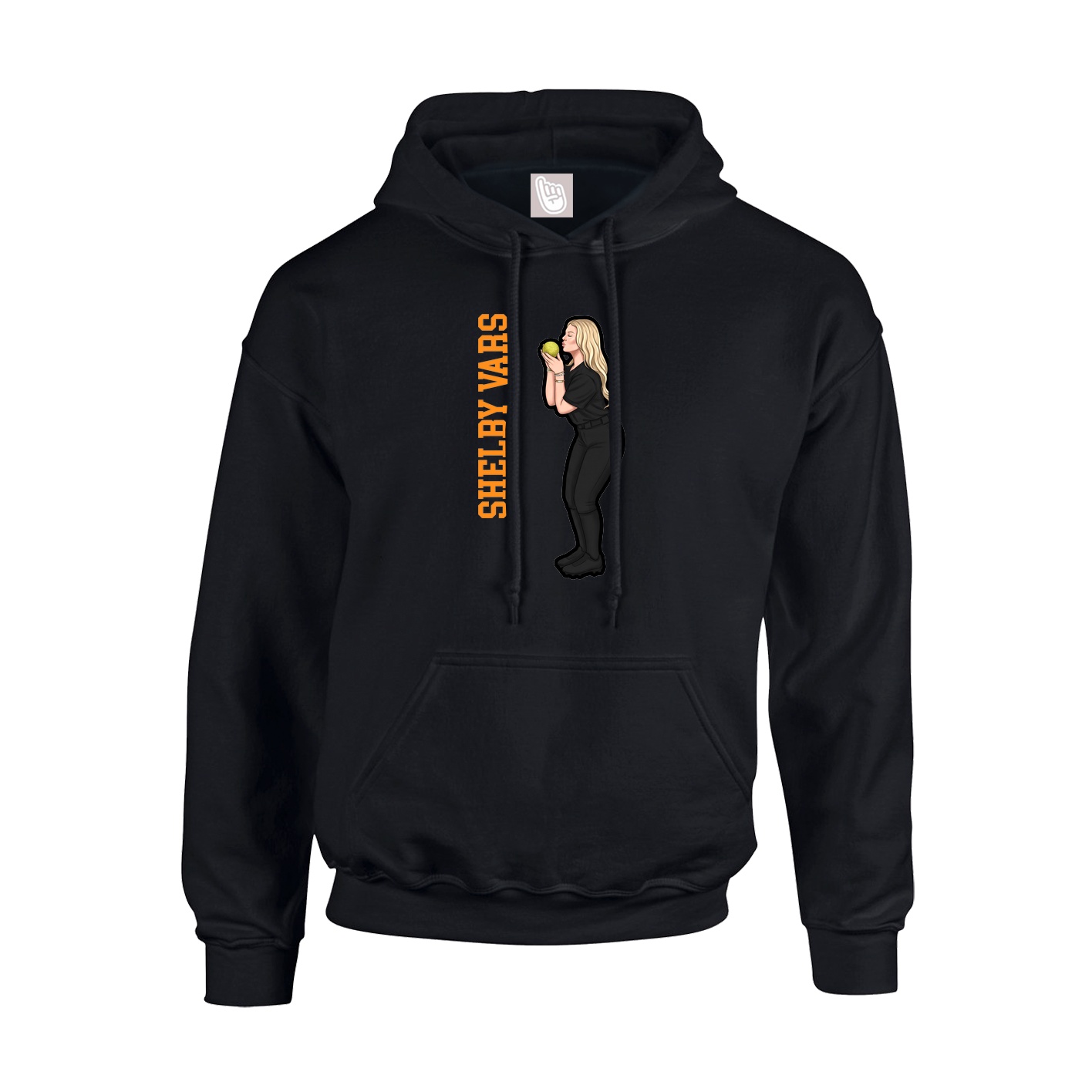 Hoodie — Name Vertical in Black