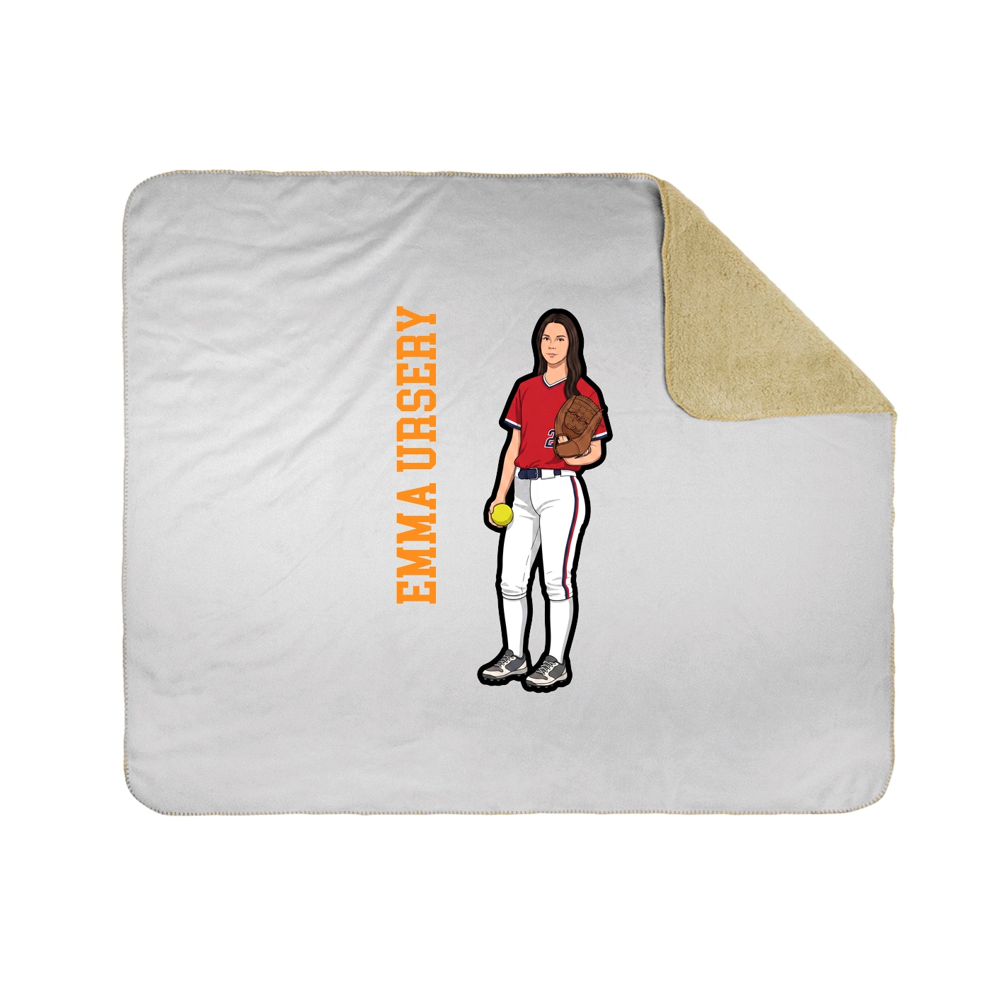 Throw Blanket — Name Vertical in White