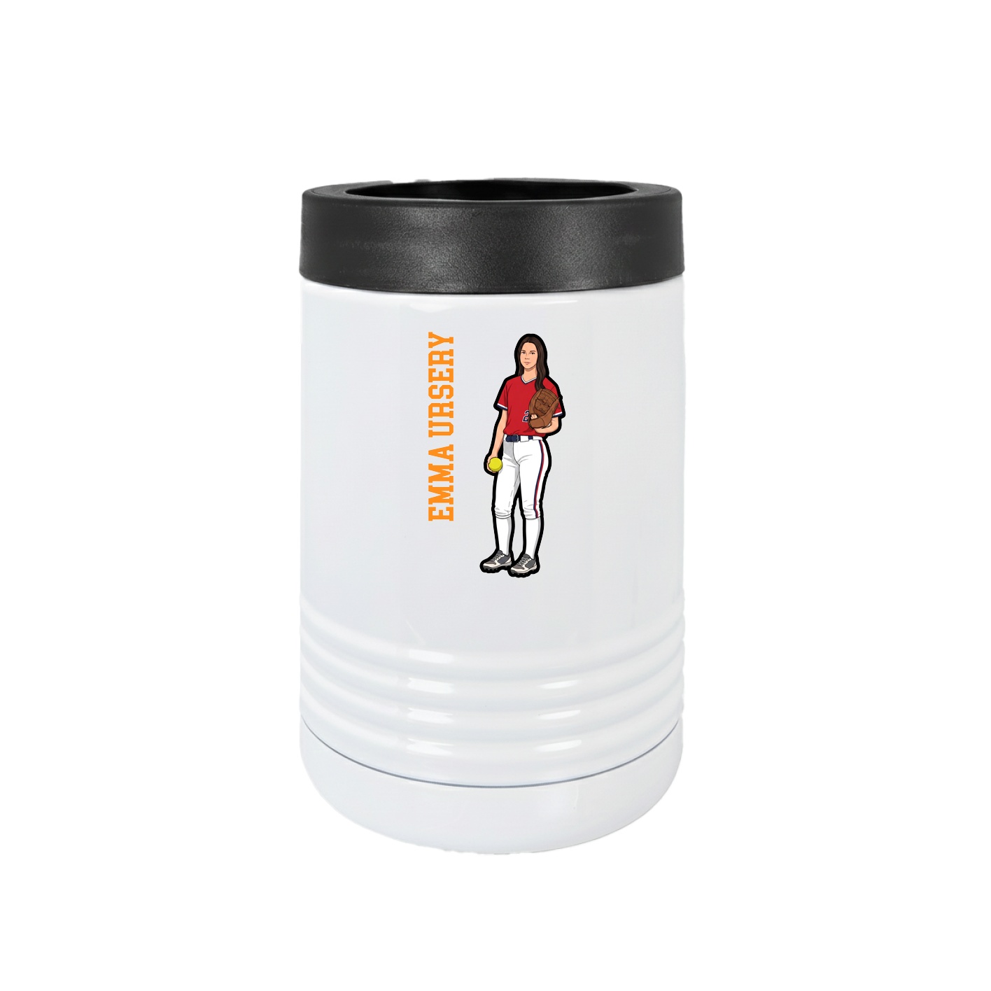 Beverage Holder — Name Vertical in White