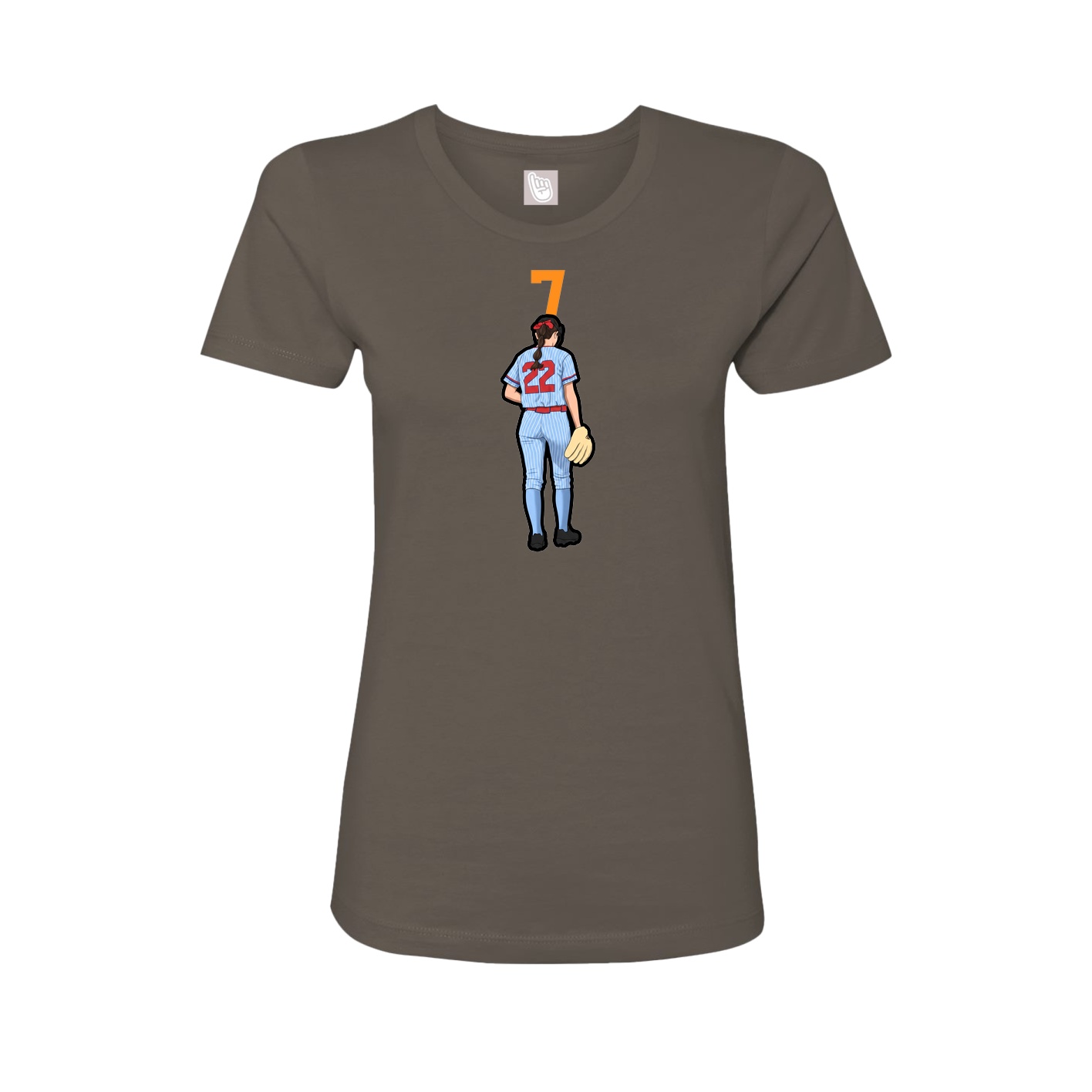 Womens Tee — Number Top in Grey