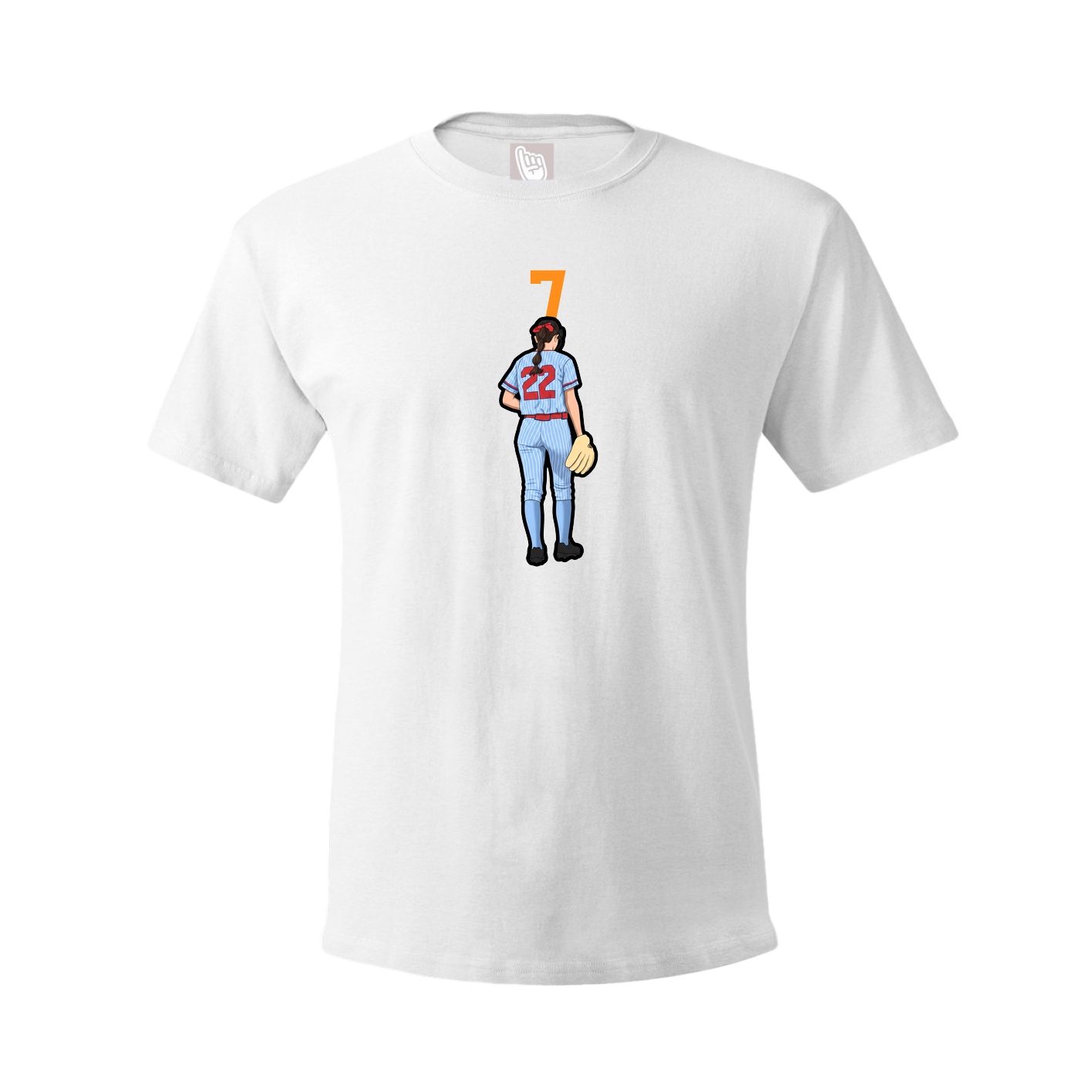 Youth Tee — Number Top in White