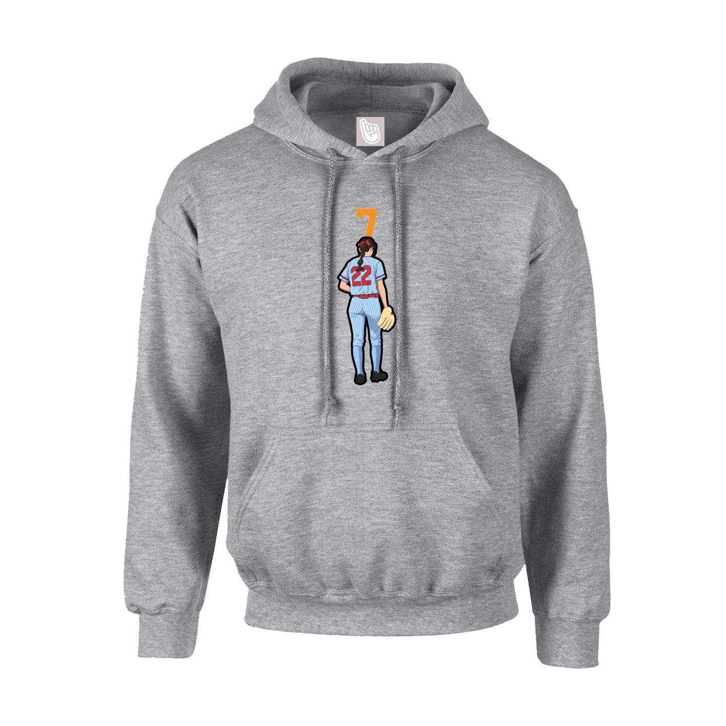 Youth Hoodie — Number Top in Grey