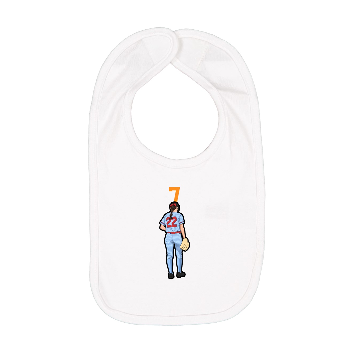 Infant Bib — Number Top in White