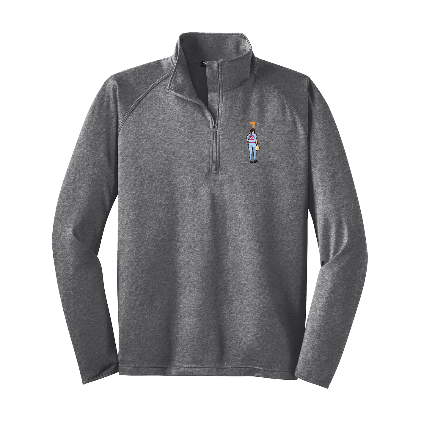 Q-Zip Pullover — Number Top in Grey