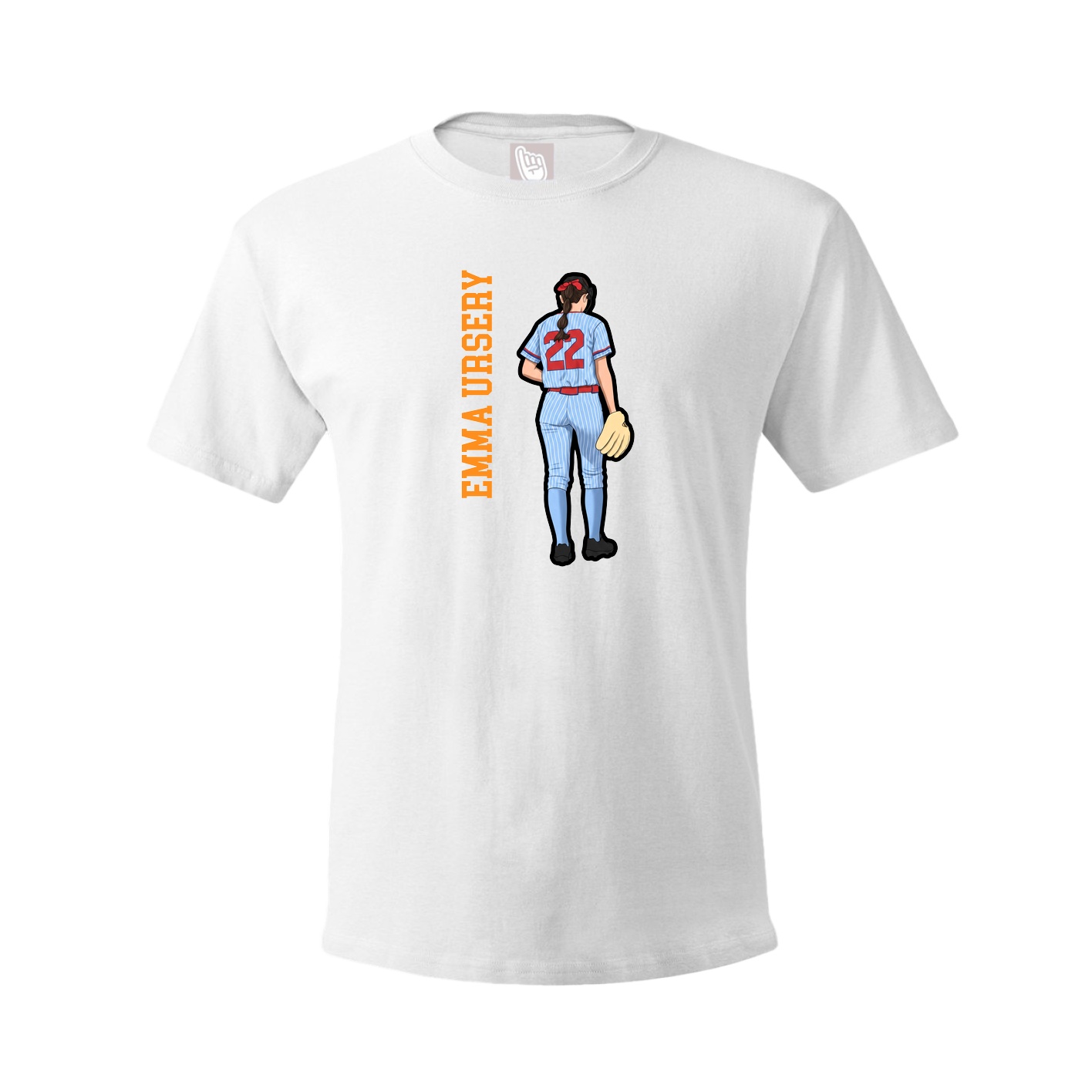 Tee — Name Vertical in White
