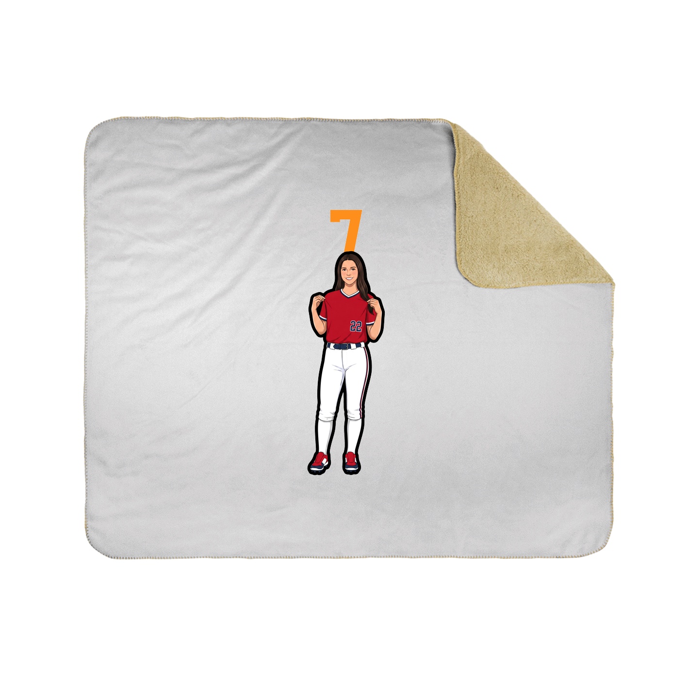 Throw Blanket — Number Top in White