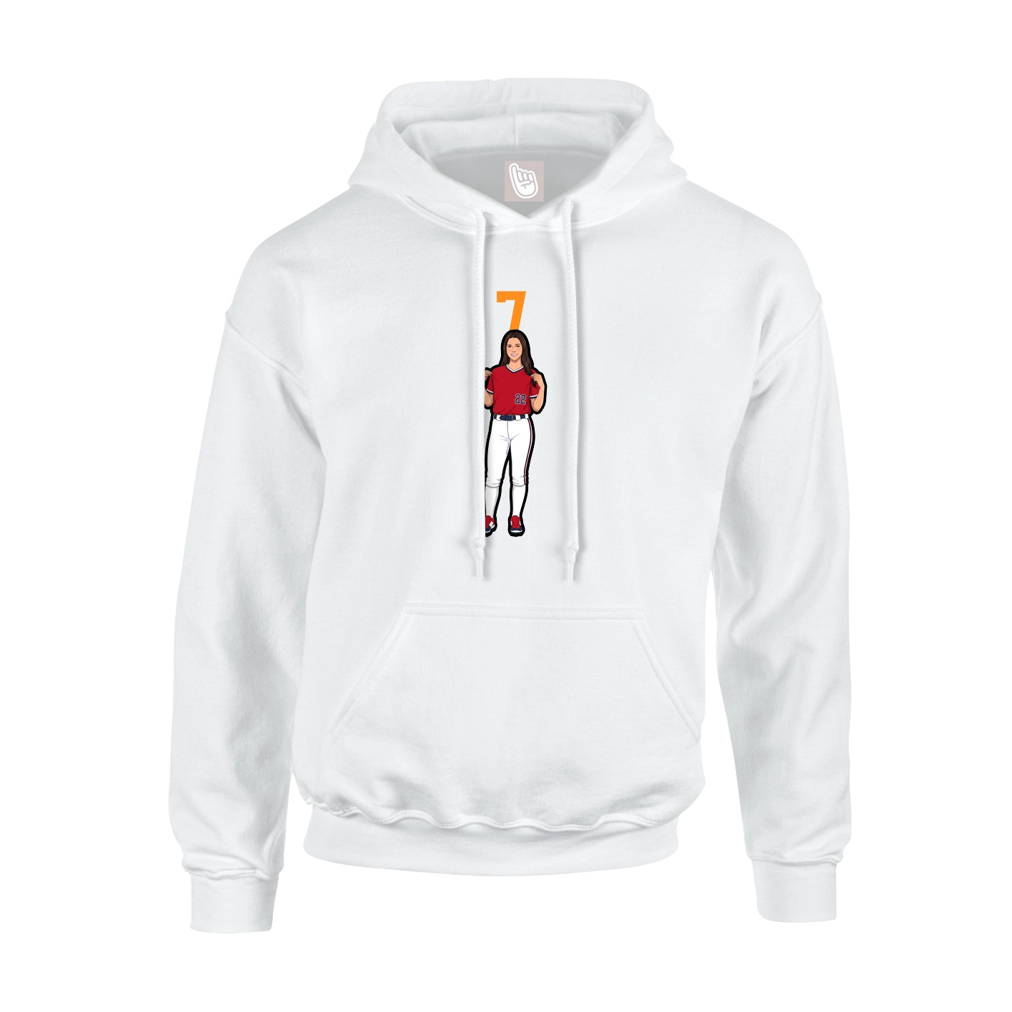 Hoodie — Number Top in White