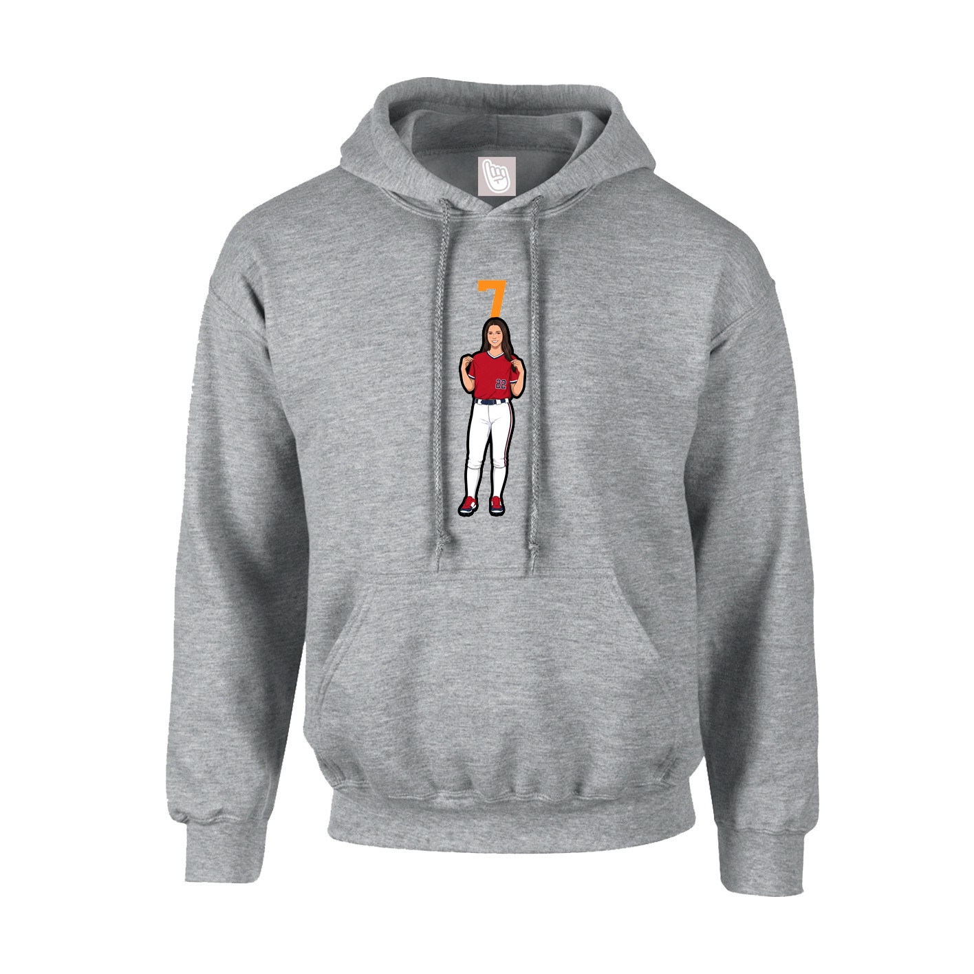 Youth Hoodie — Number Top in Grey