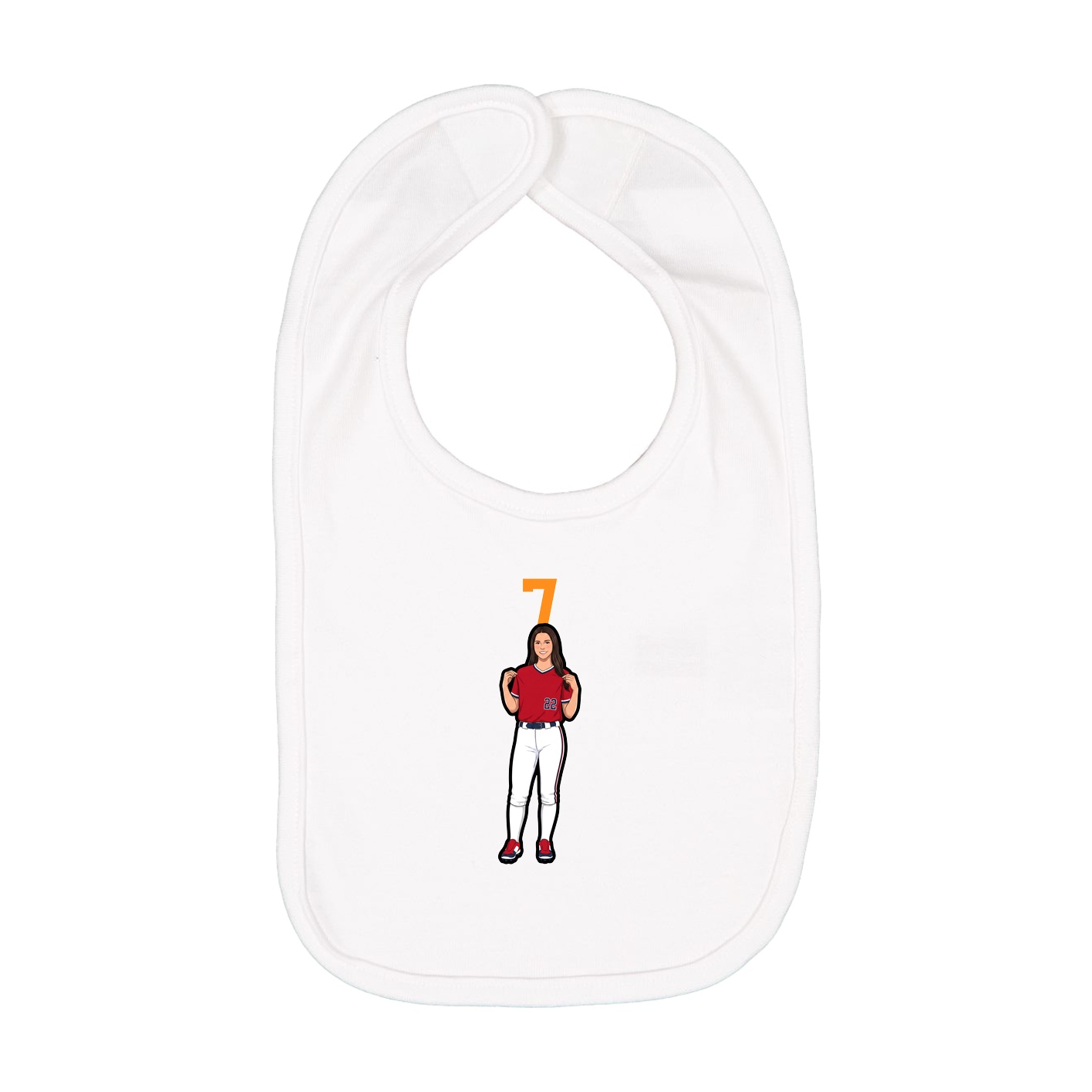 Infant Bib — Number Top in White