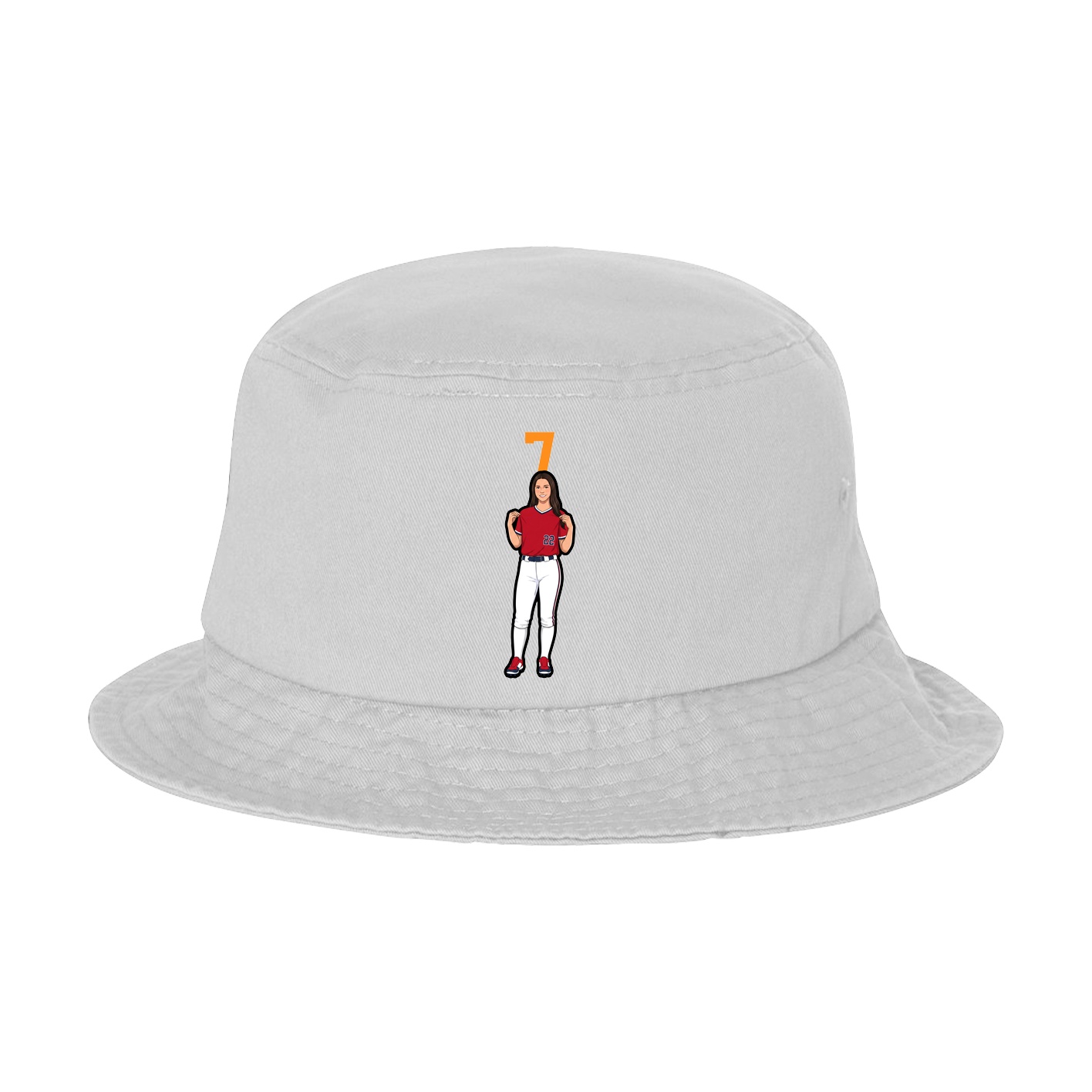 Bucket Cap — Number Top in White