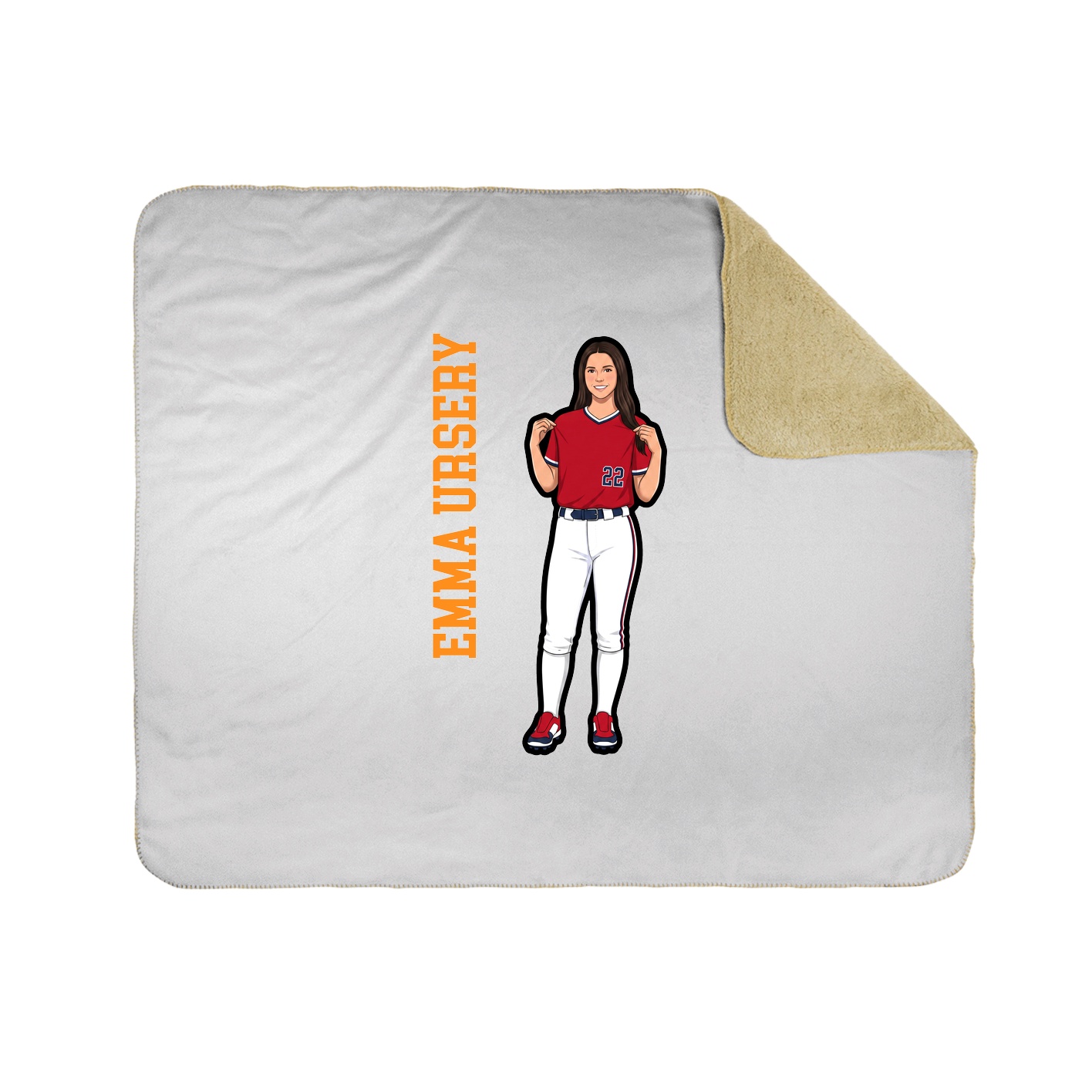 Throw Blanket — Name Vertical in White