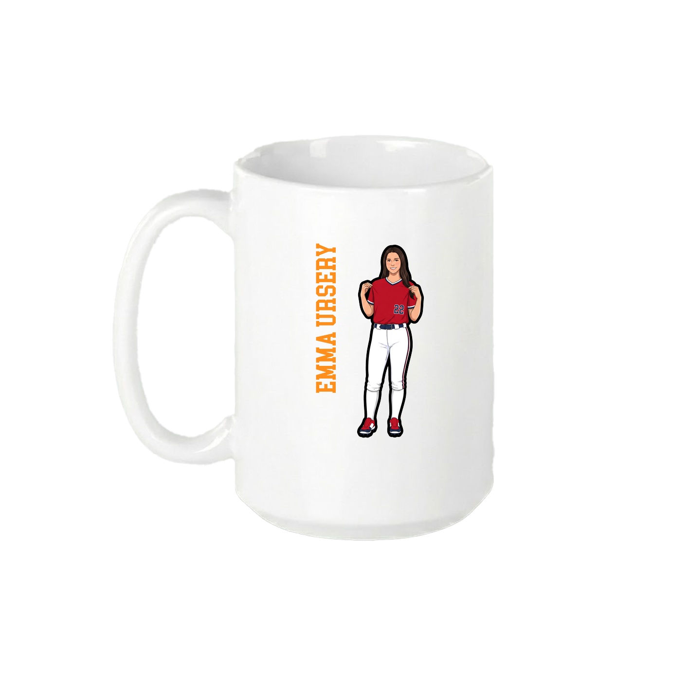 15oz Coffee Mug — Name Vertical in White
