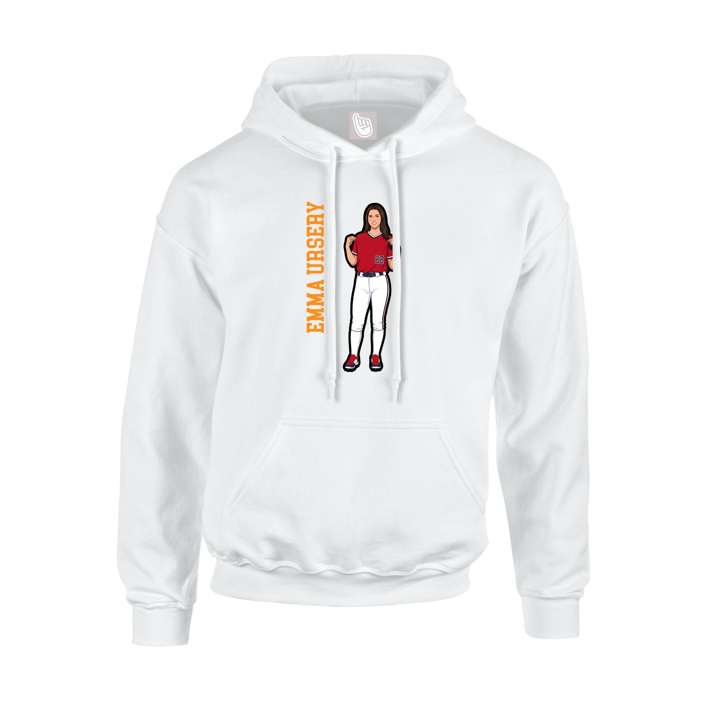 Hoodie — Name Vertical in White