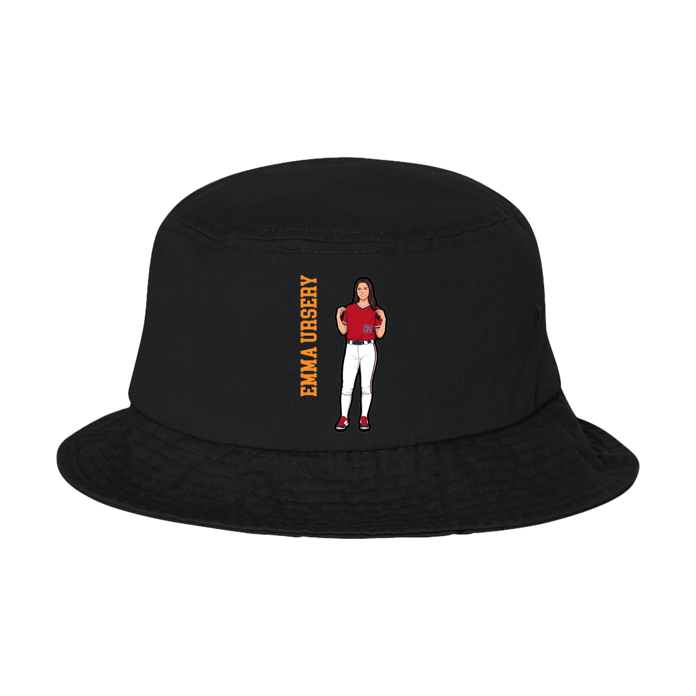 Bucket Cap — Name Vertical in Black