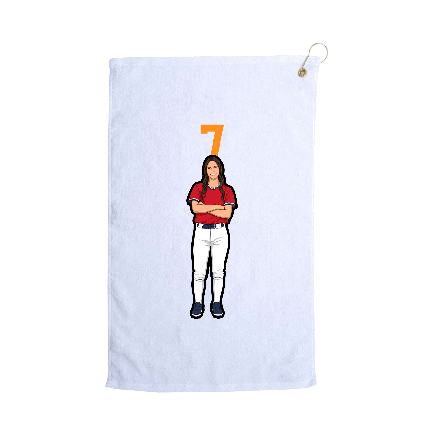 Golf Towel — Number Top in White