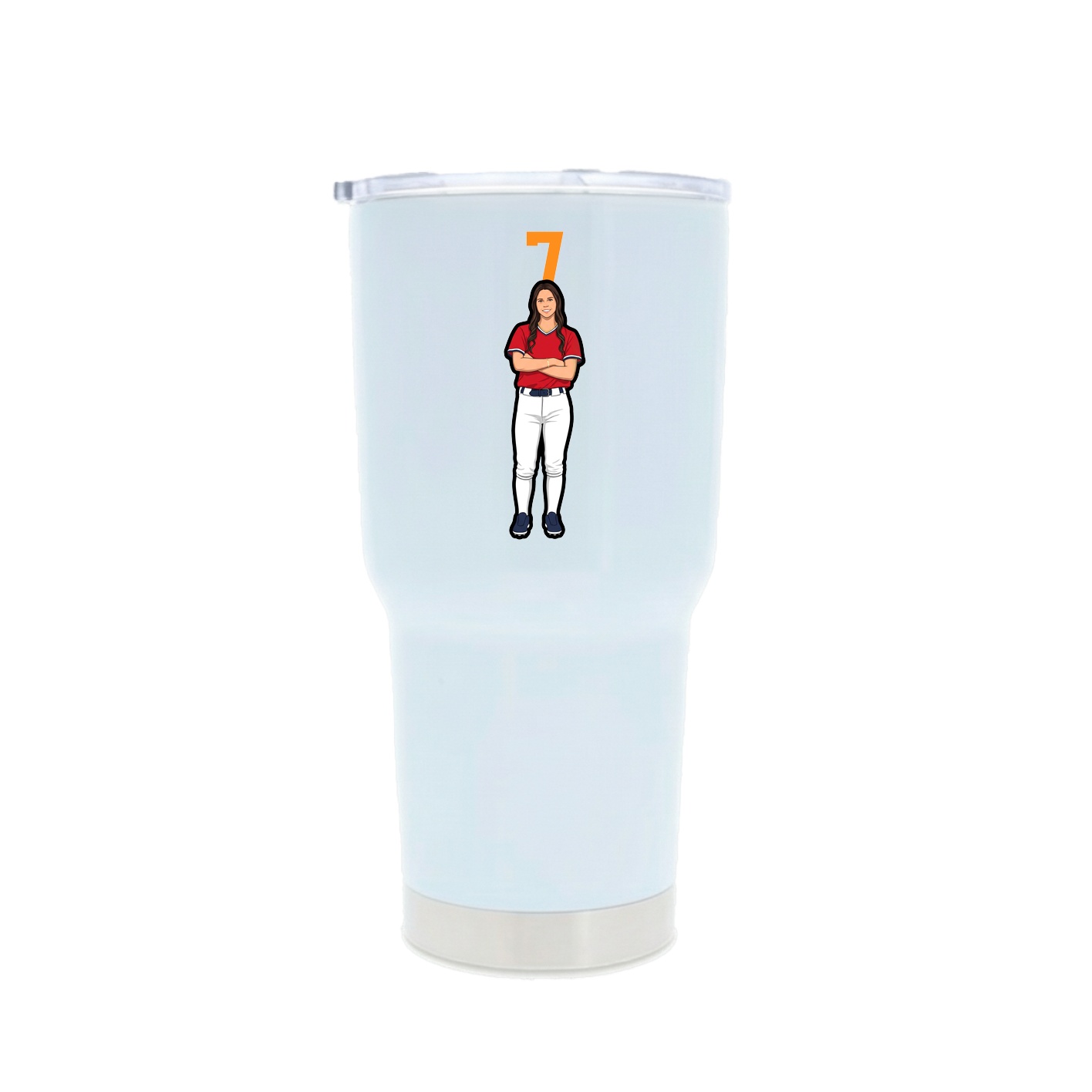 30oz Stainless Steel Tumbler — Number Top in White