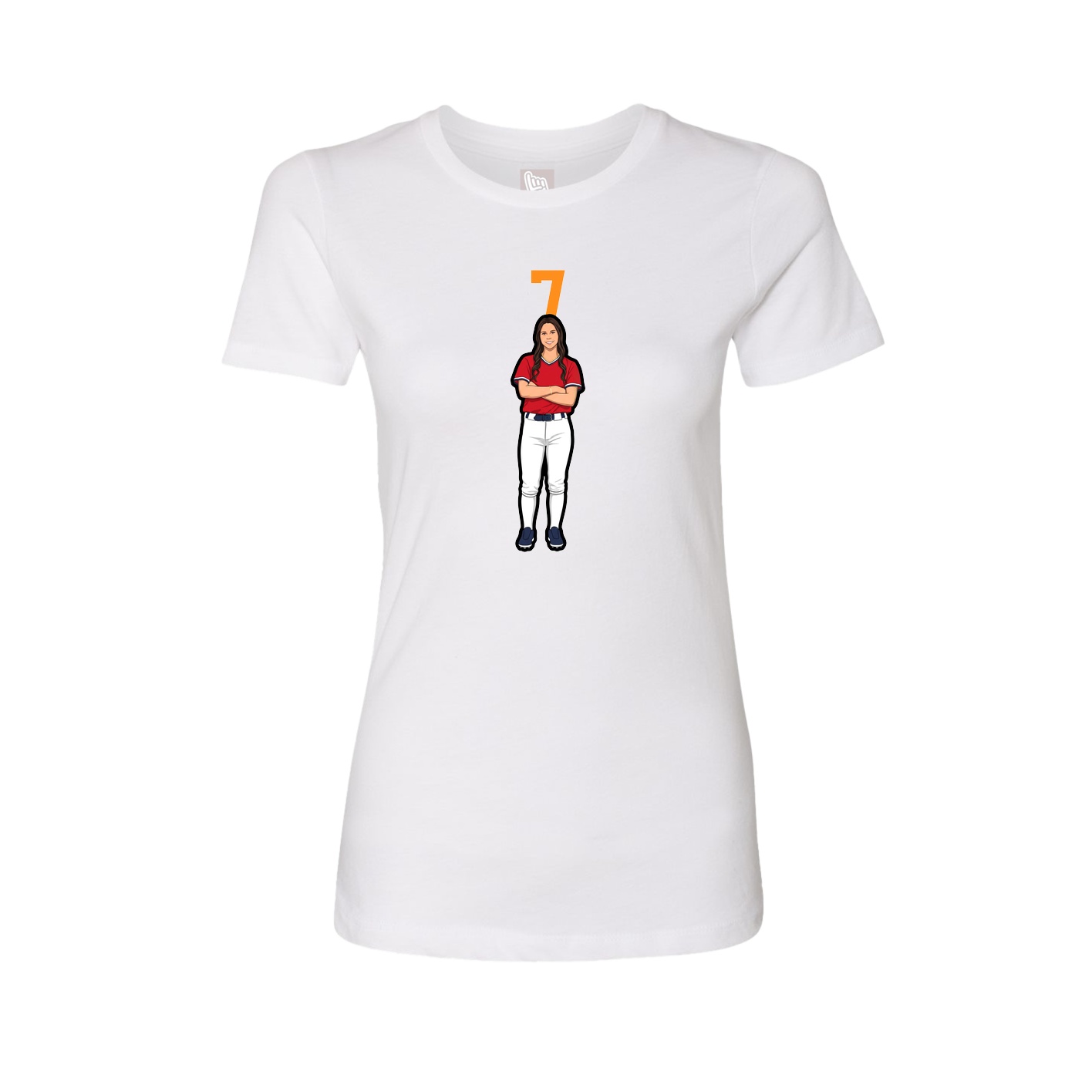 Womens Tee — Number Top in White