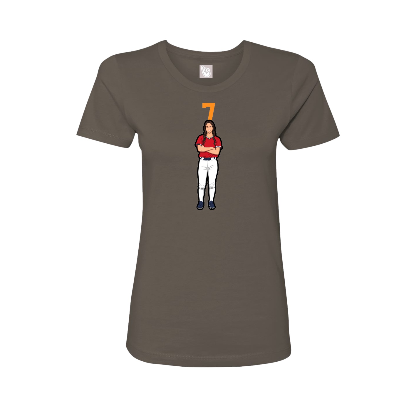 Fitted Women's Tee — Number Top in Grey